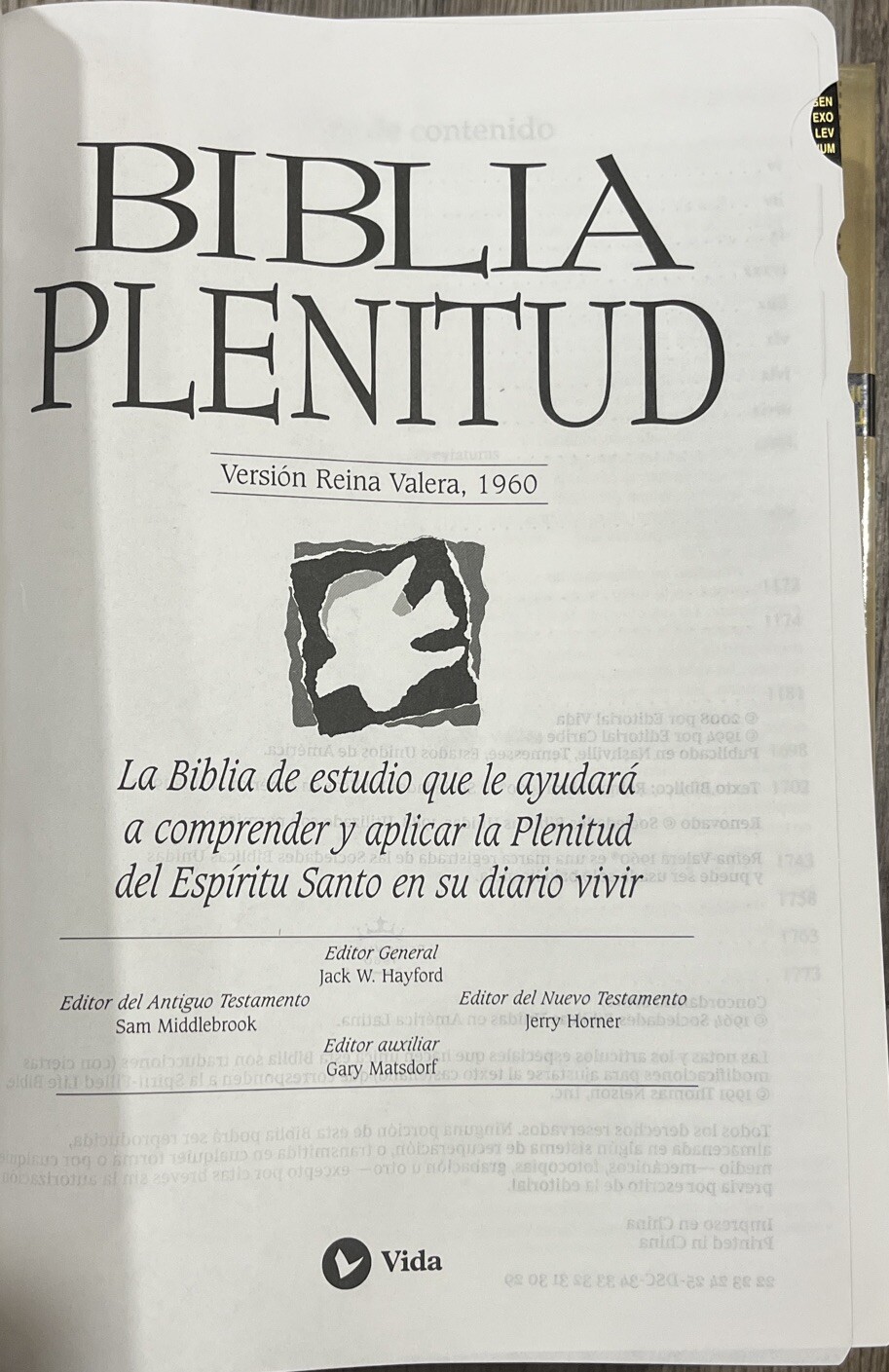 BIBLIA PLENITUD DE ESTUDIO, PIEL FABRICADA NEGRO con INDEX, REINA VALERA 1960