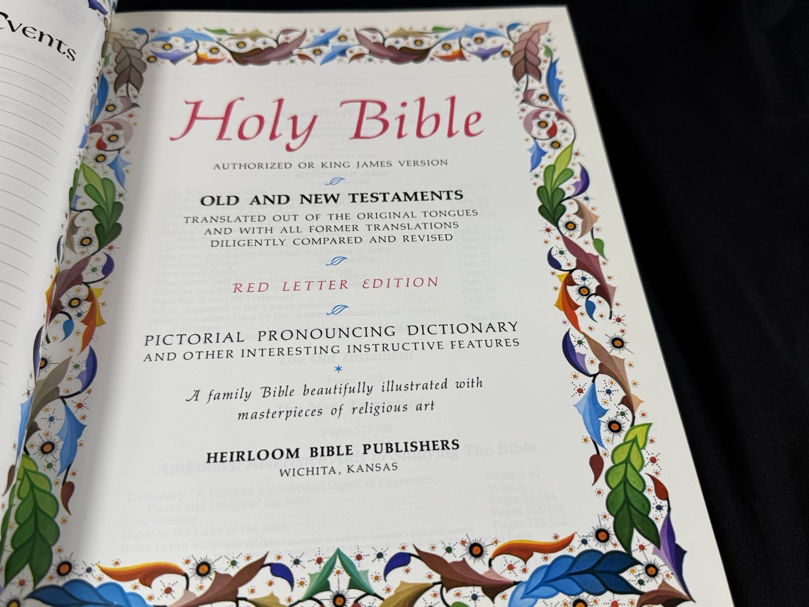 ✅Family Holy Bible🩸Red Letter KJV Heirloom Reference ✅1988 ✅NEW ✅+Dictionary