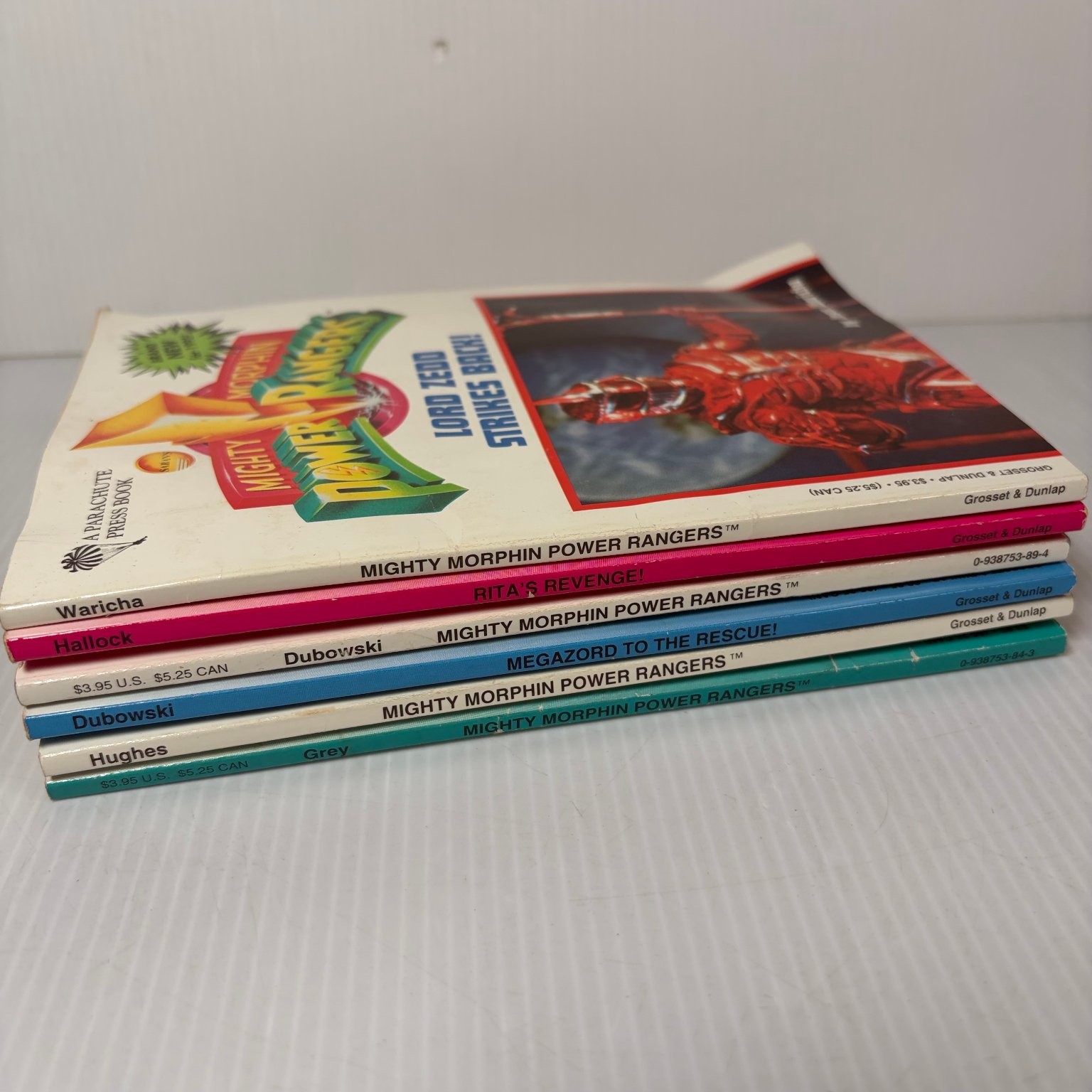 Mighty Morphin Power Rangers 6 Book Lot 1995 Grosset & Dunlap Vintage Kids