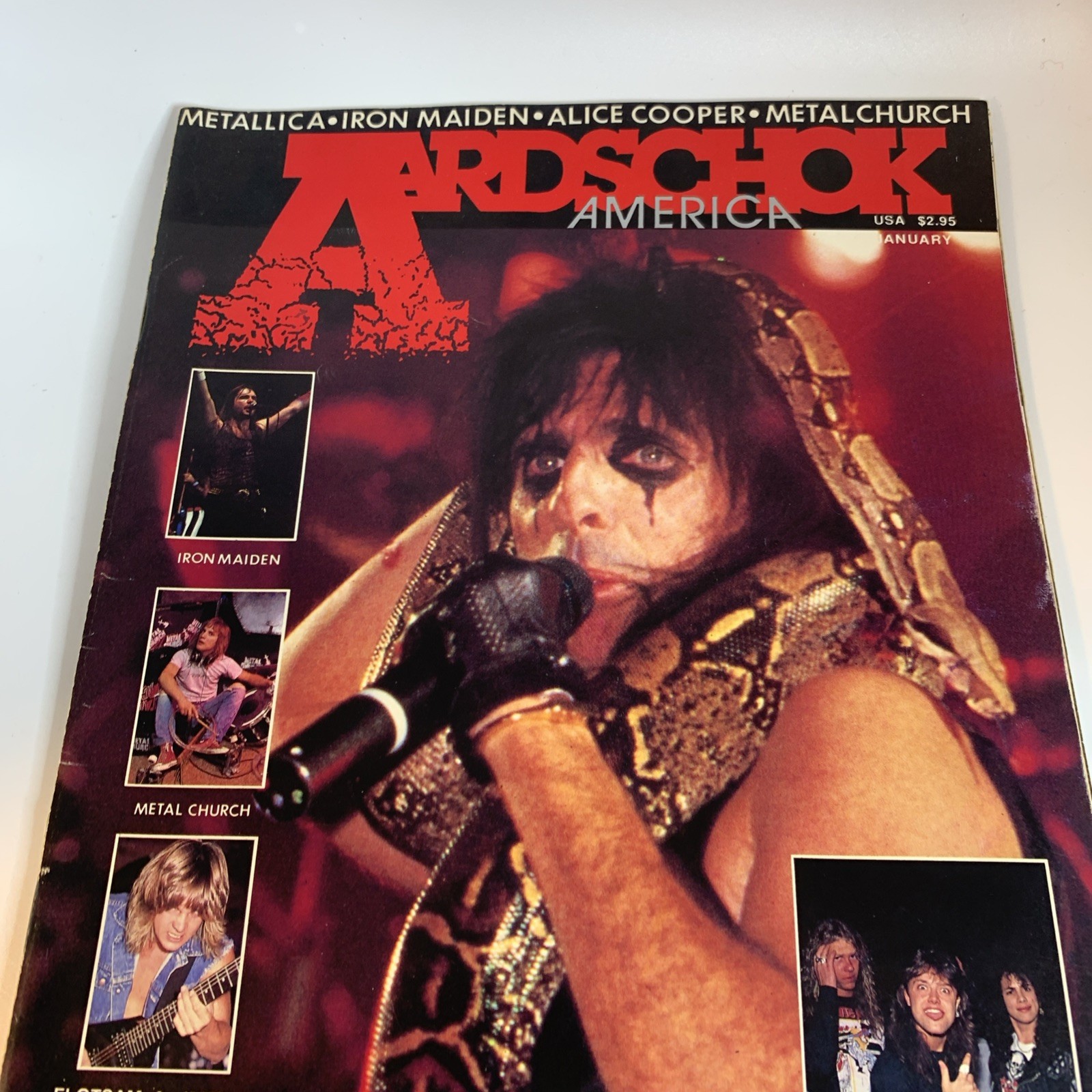 January 1986 Aardschok Magazine Alice Cooper Metallica Metal Church Iron Maiden