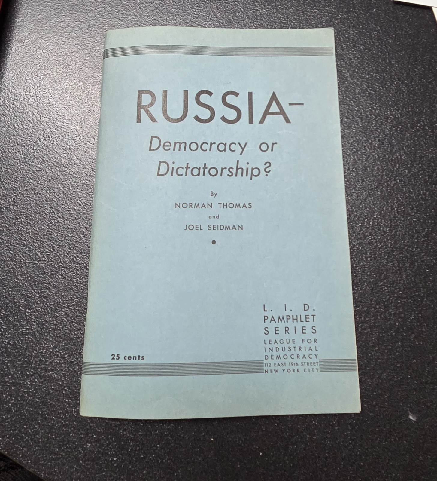 Book Russia- Democracy Or Dictatorship Pamphlet Series 1939