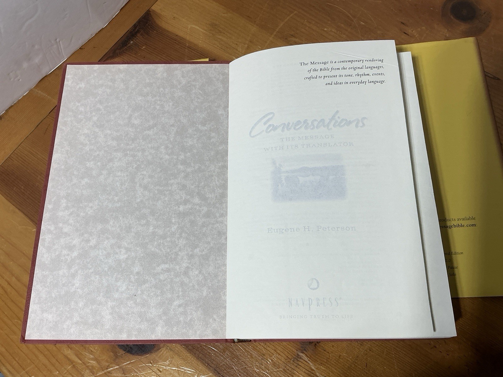Conversations The Message Bible With Its Translator EUGENE H. PETERSON HC/DJ