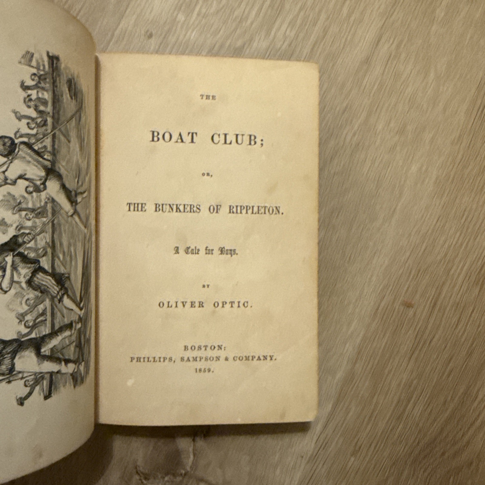 Oliver Optic THE BOAT CLUB Lee and Shepard First Edition 1859 NICE Boys Book