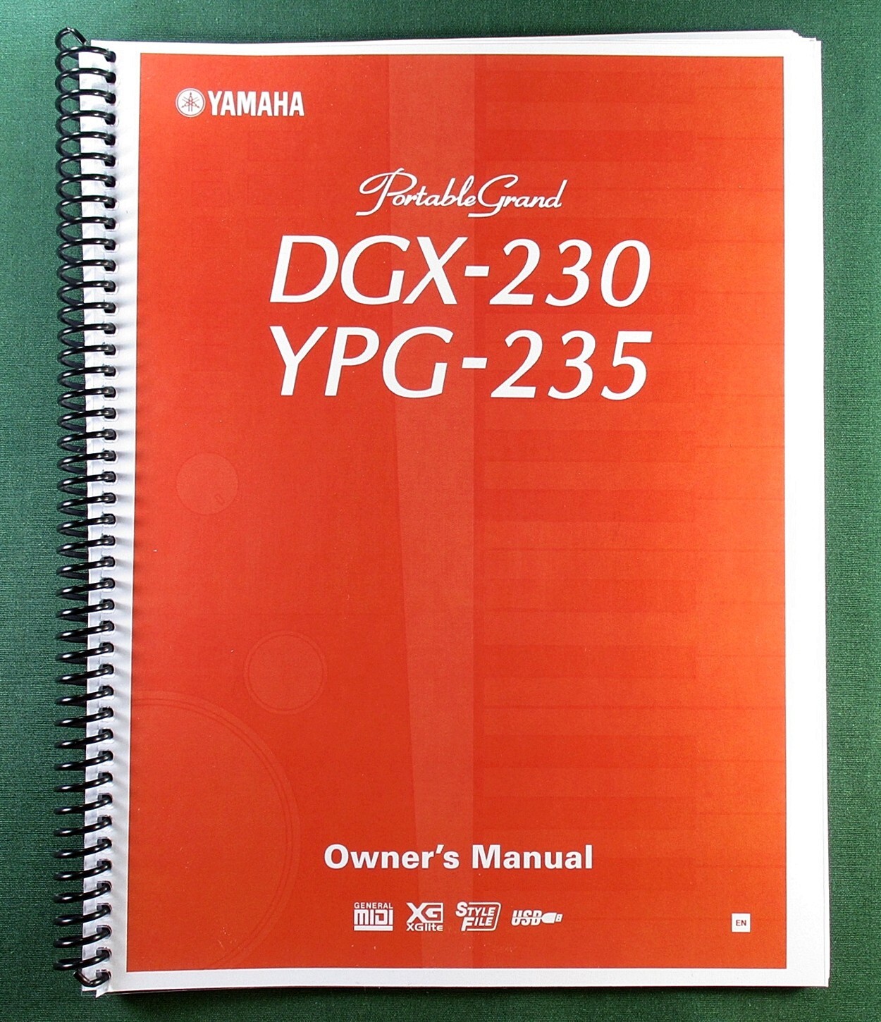 Yamaha DGX-230 YPG-235 Owner’s Manual: 120 Pages & Protective Covers!