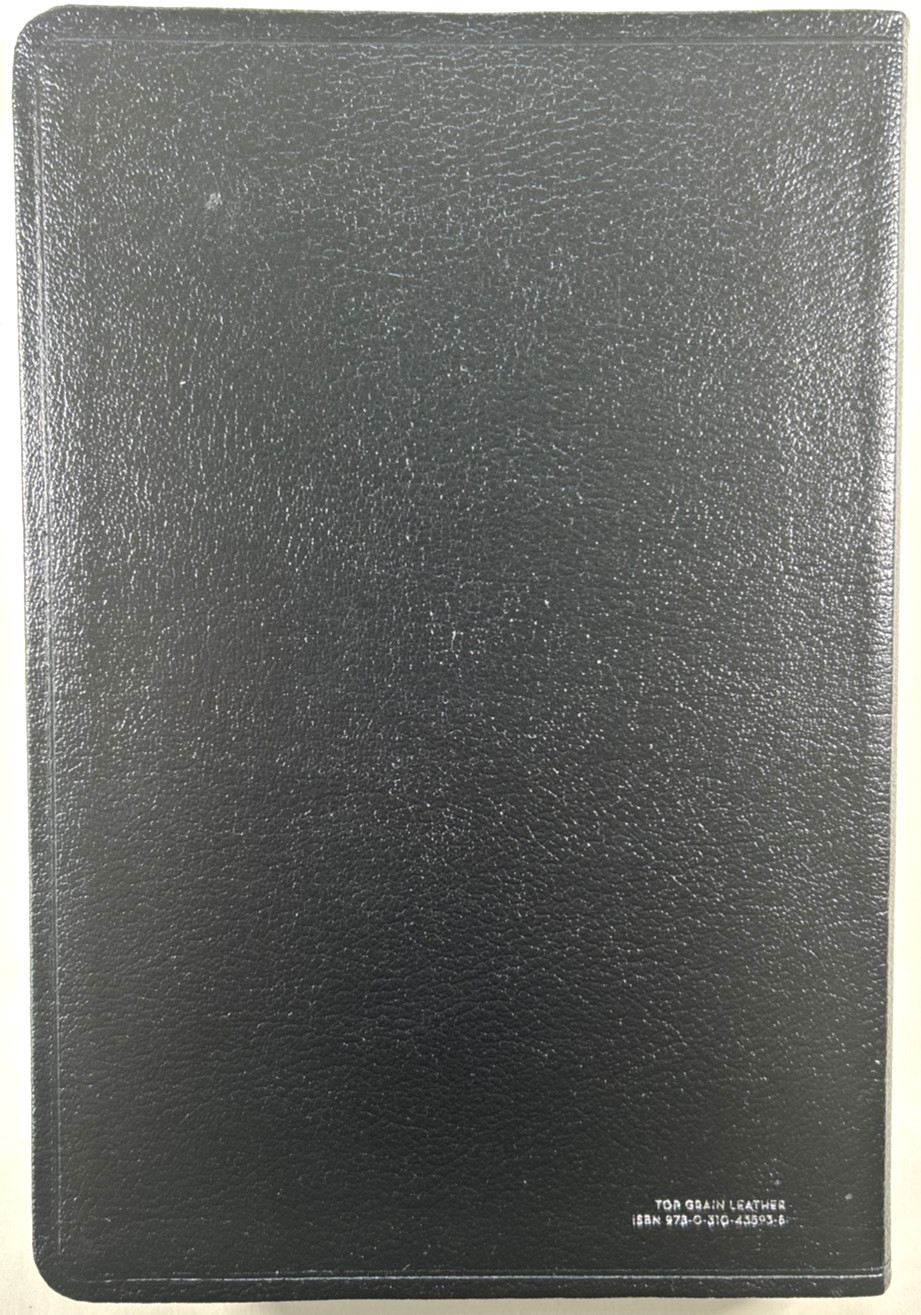 NIV Thinline Bible Large Print Black Top Grain Leather Red Letter New