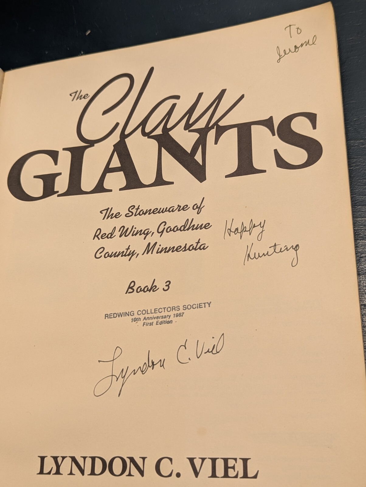 SIGNED Clay Giants Book 3 by Lyndon Veil. Red Wing Stoneware 1987 (Cm)