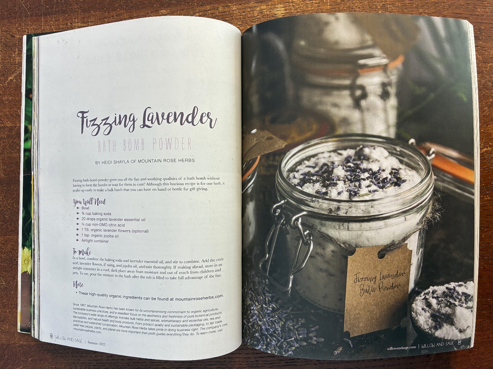 Willow And Sage – Volume 9 Issue 1 May/Jun/Jul 2022 – Homemade Bath & Body VG+