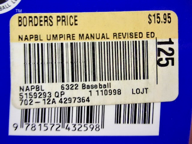 N.A.P.B.L. UMPIRE MANUAL Revised Edition Paperback Umpire Development Program