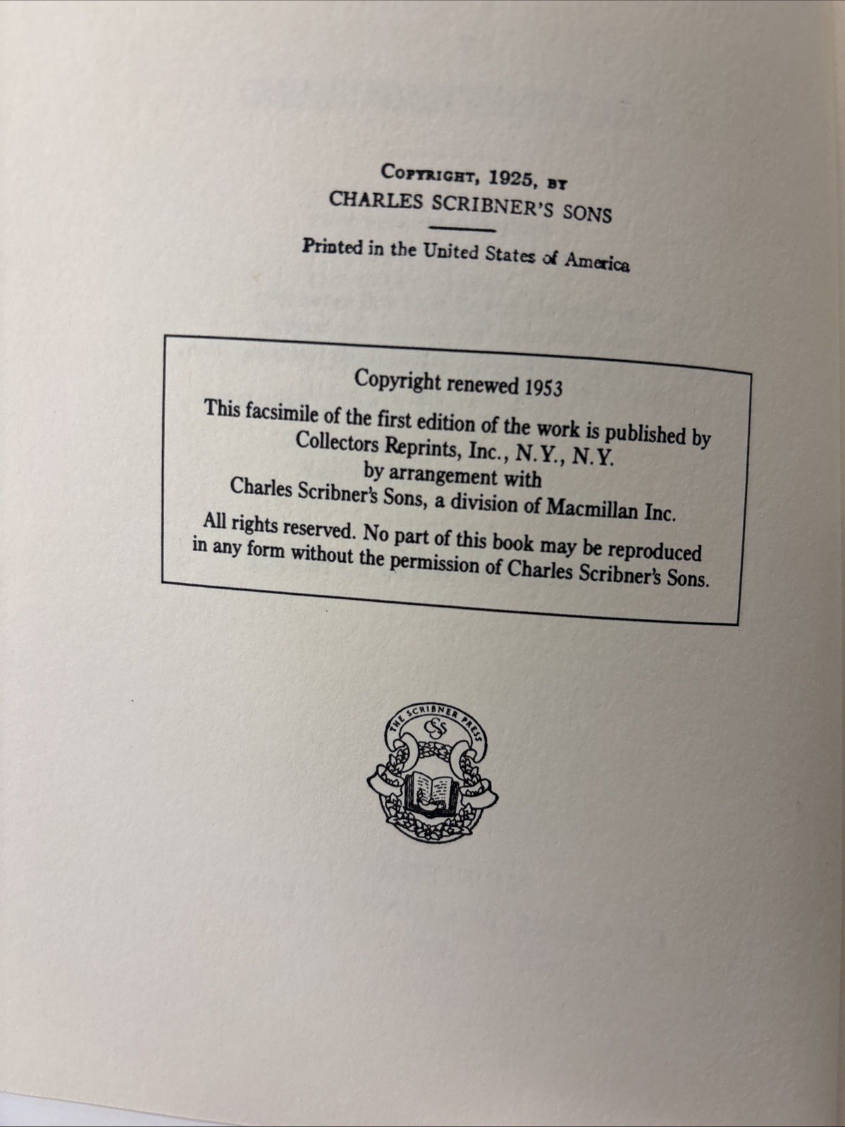 Great Gatsby F. Scott Fitzgerald 1953 Facsimile of the 1925 1st ed HCDJ slipcase