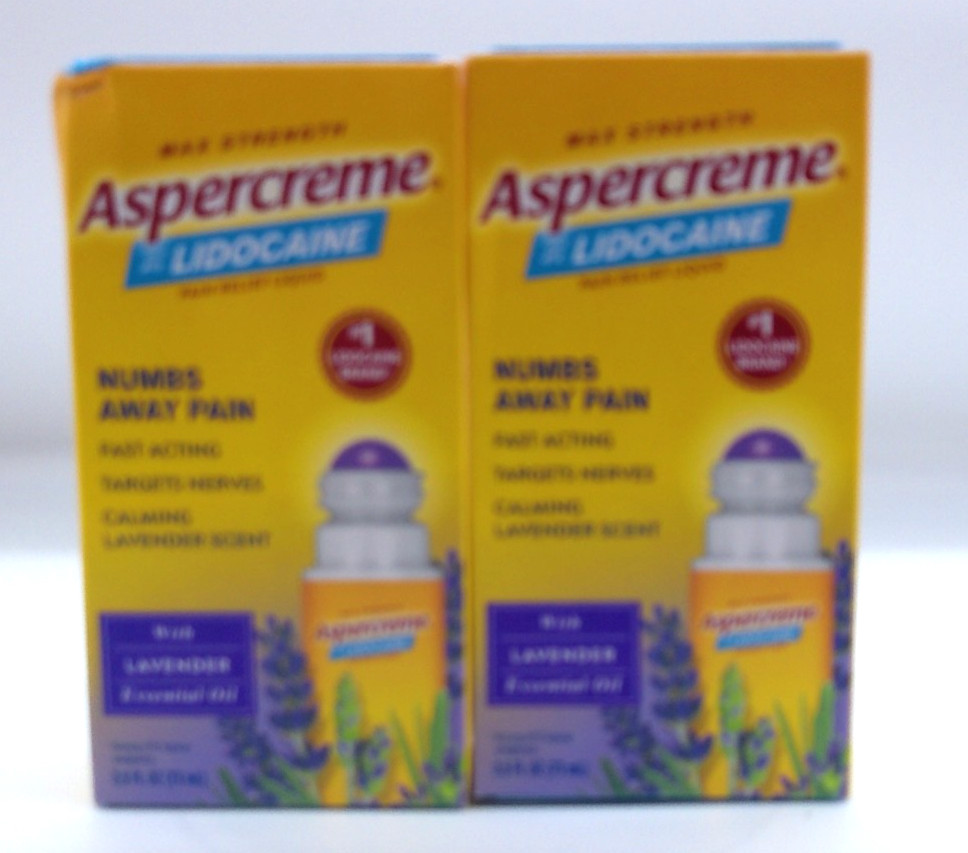 2PK- Aspercreme W/ Lavender Essential Oils, 2.5 Fl. Oz. Each, Exp. 1/28