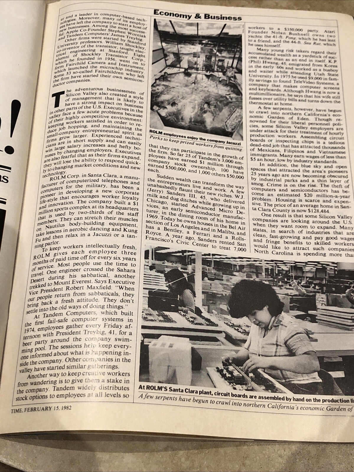 TIME MAGAZINE FEBRUARY 15, 1982 STEVE JOBS APPLE COMPUTERS STRIKING IT RICH RARE