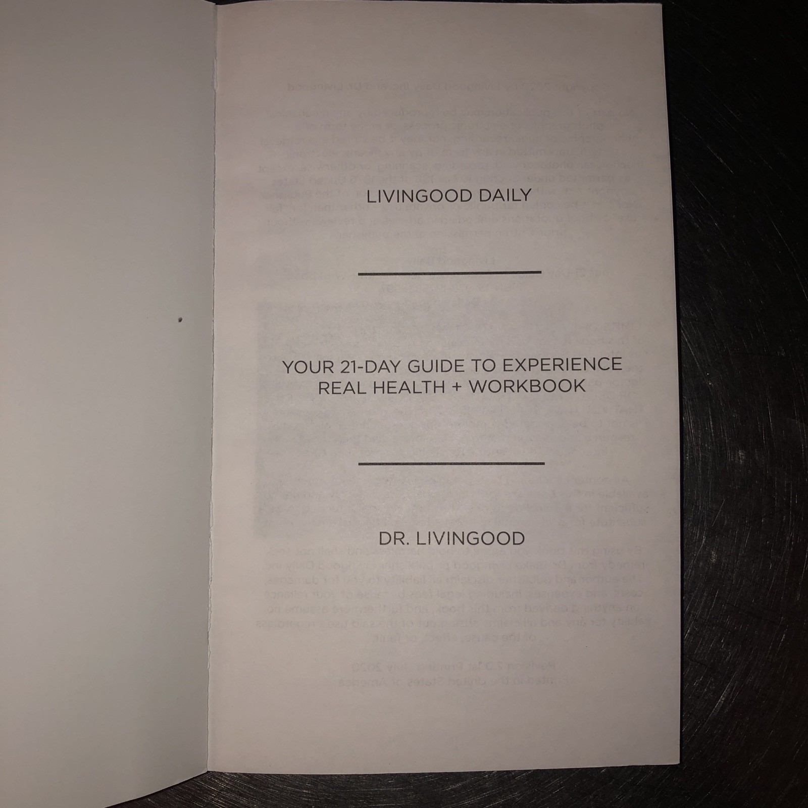 Livingood Daily Dr. Living Good 21-Day Guide to Real Health Paperback 2020