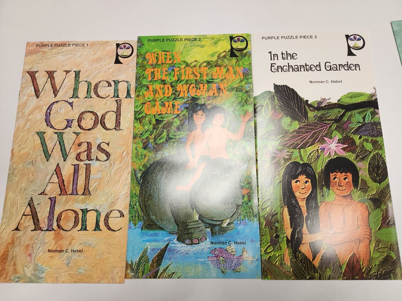 Lot of 6 Purple Puzzle Piece Tree Books 1-6 Homeschool Christian Norman C Habel
