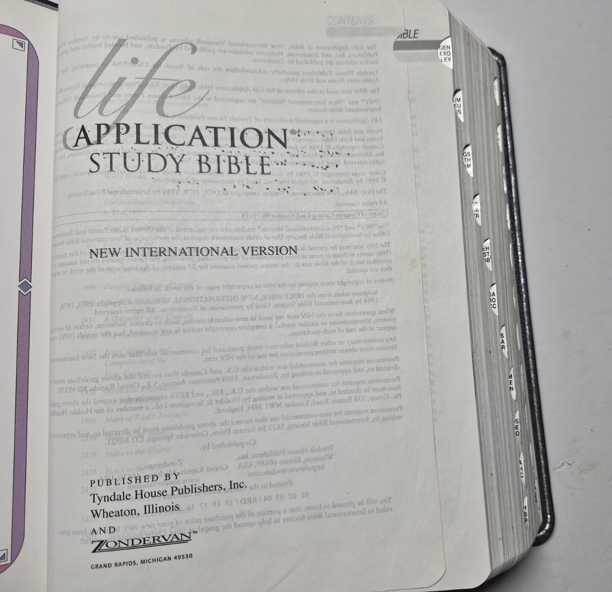 Zondervan Genuine Leather NIV Application Study Bible Navy Red Letter