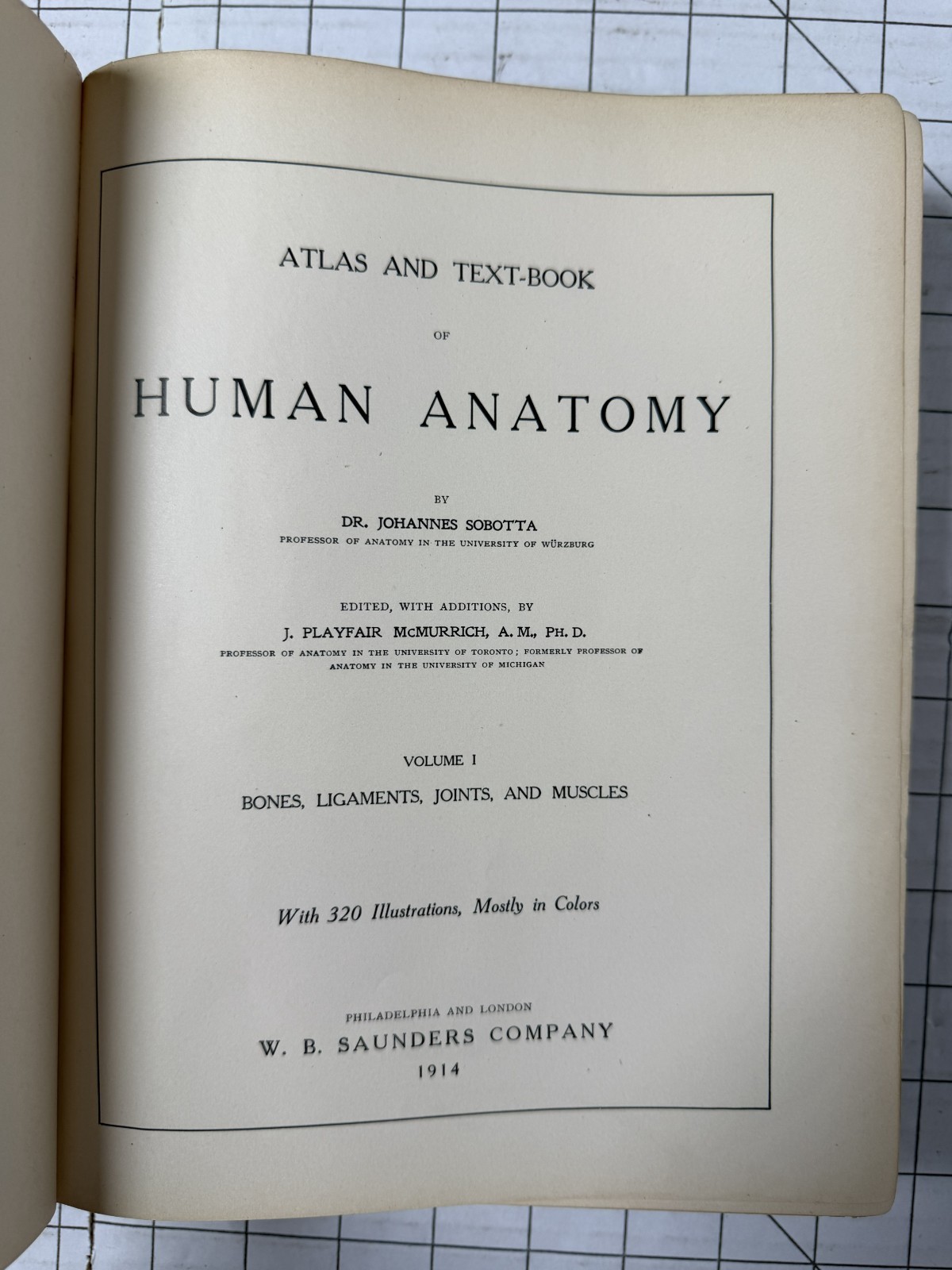 Atlas and Text-Book of Human Anatomy by Sobotta & McMurrich 3 Volume Set 1914 HC