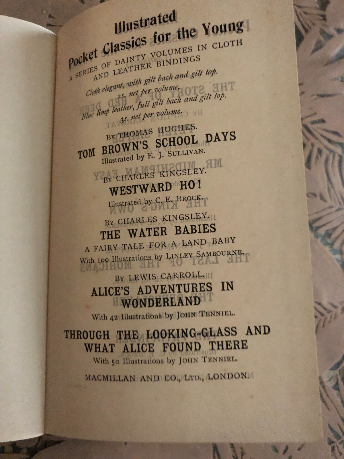 Vintage Through the Looking Glass Lewis Carroll – MacMillan – Leather Bound
