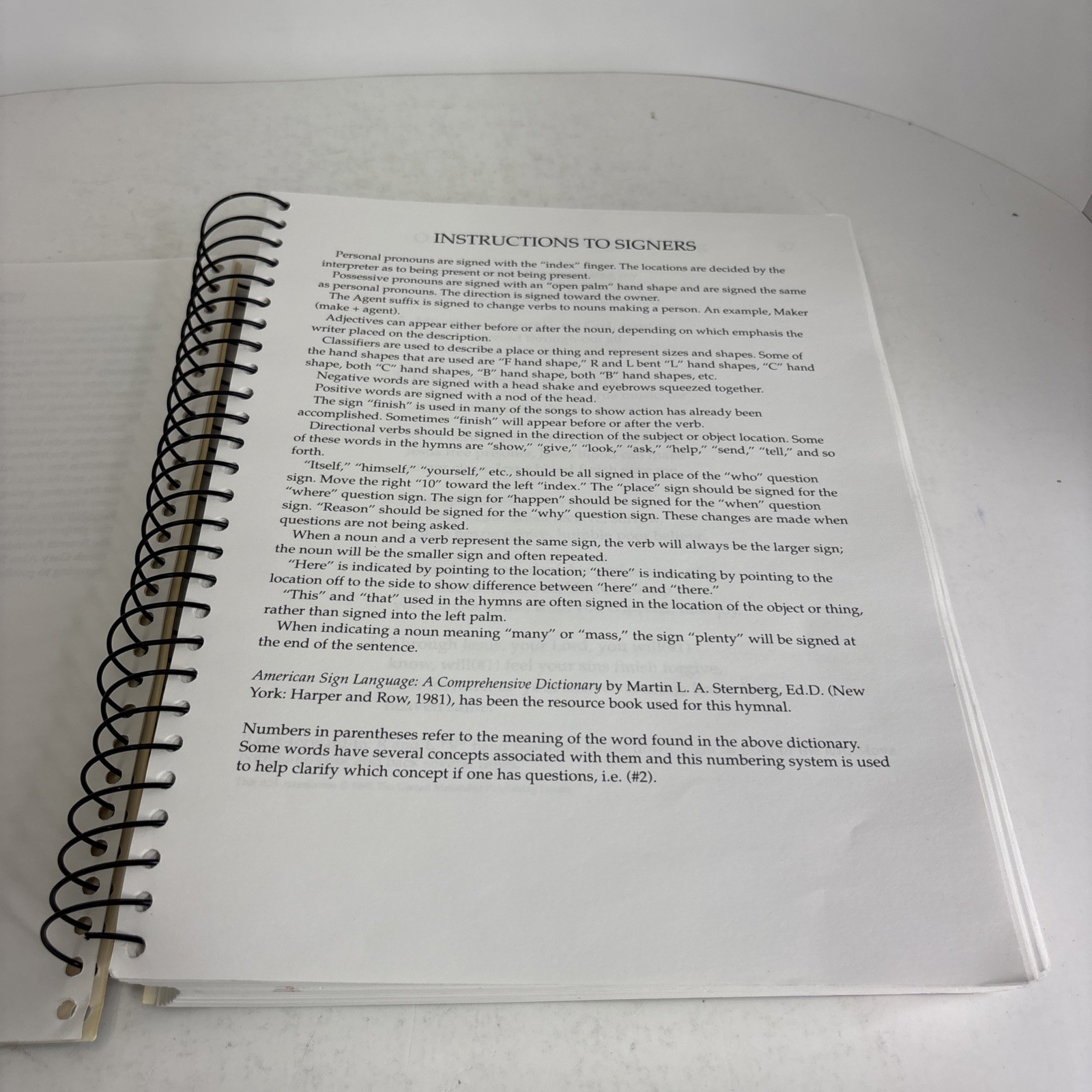 Hymns for Signing American Sign Language Spiral Bound Hymnal