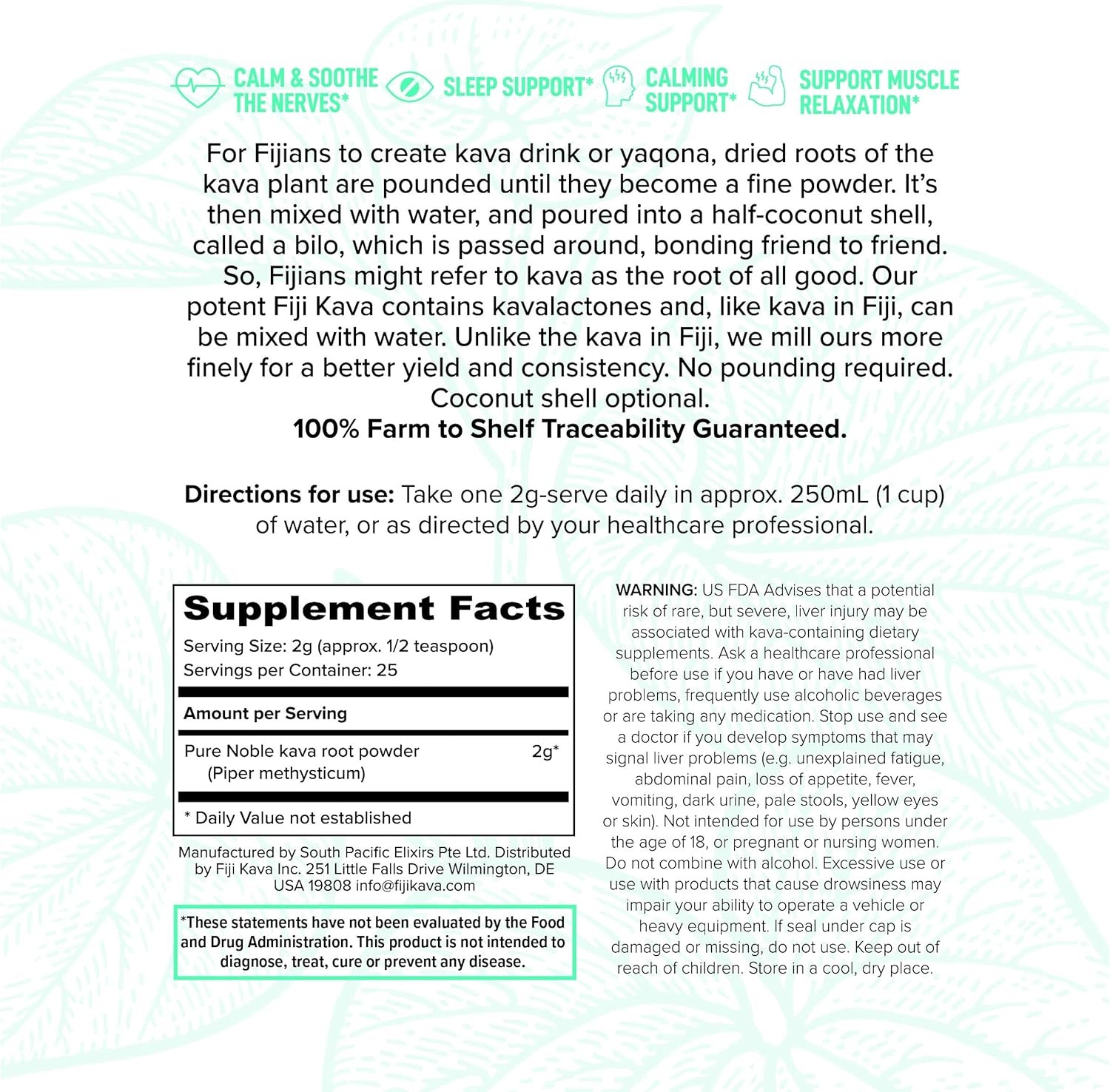 FijiKava Instant Kava Kava Powder 50g – Premium Kava Root Powder with High Kav