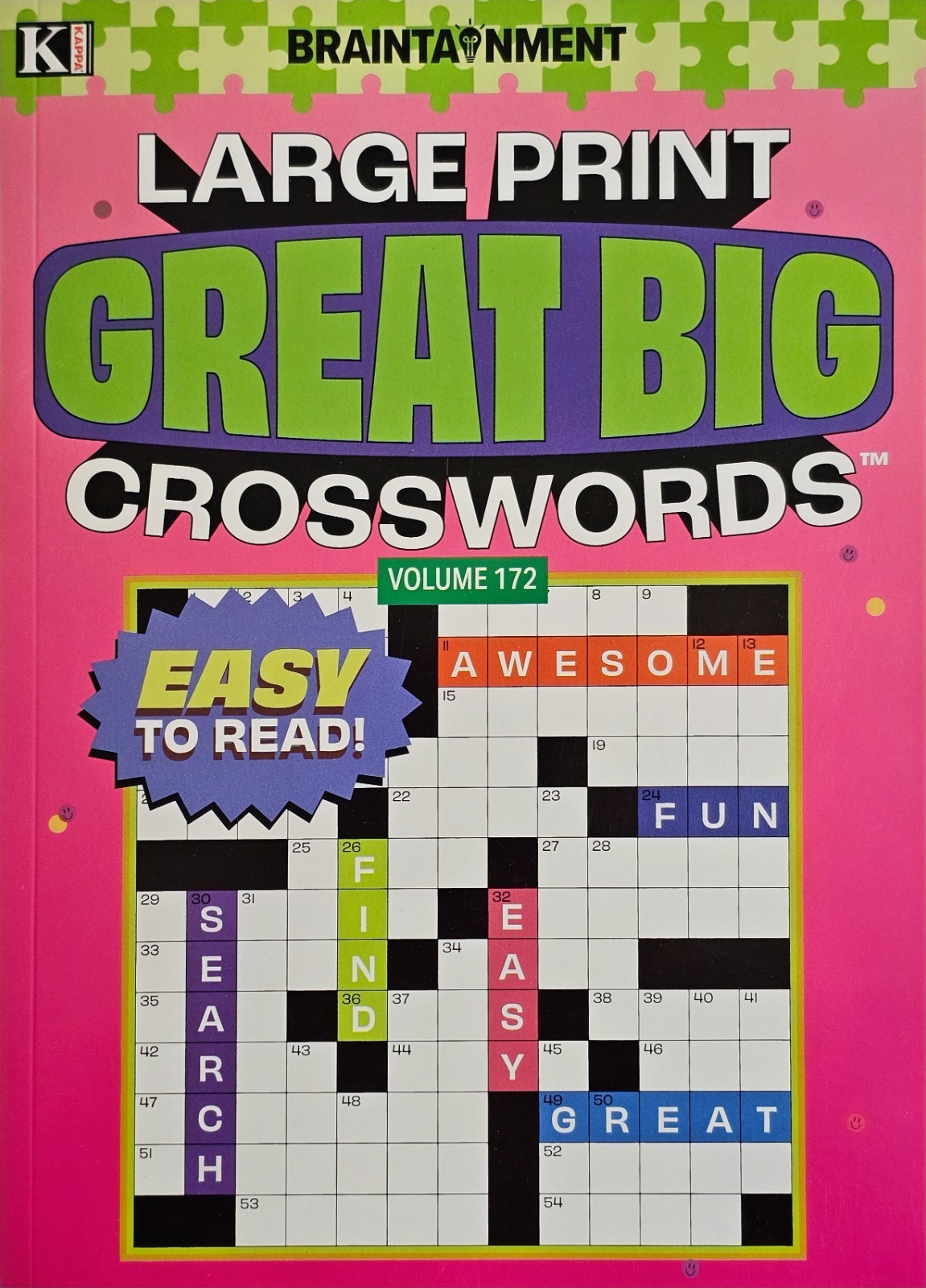 New 4 Large Print Great Big Crosswords Kappa Puzzle Books Vol# 159-172 Fun Hobby