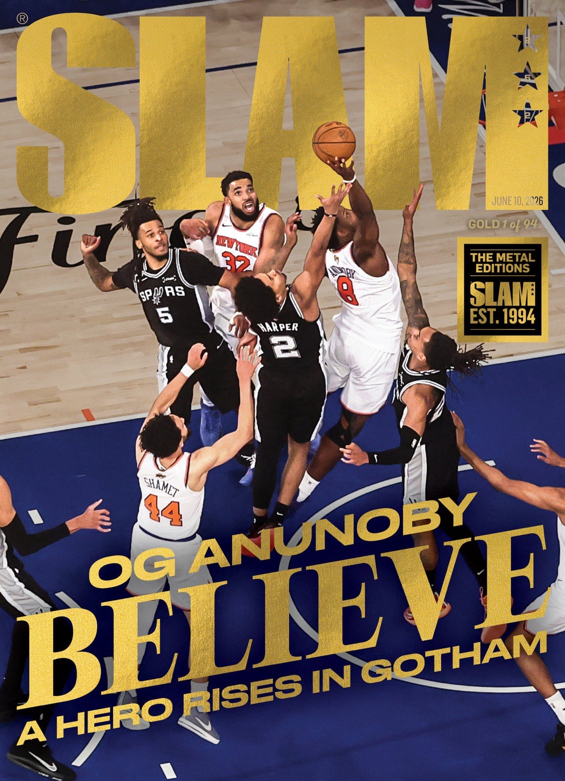 GOLD Metal SLAM Magazine #262 OG ANUNOBY Knicks Cover /94 PRESALE SHIPS JULY