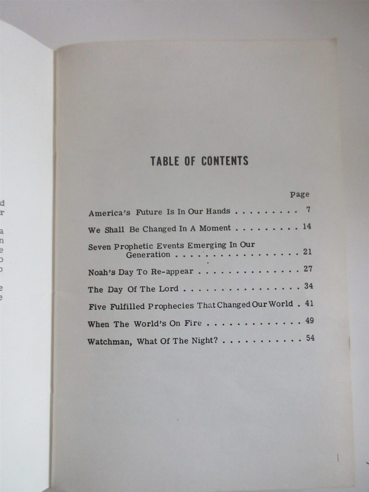 When the World’s on Fire booklet Harold W Warner 1971 58 pages