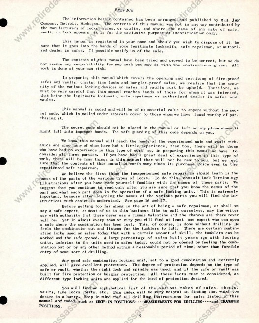 PDF on Disc VTG 1948 Safe and Vault Manual By W.J. Wright W Decoder Sheet
