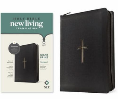 Tyndale NLT Compact Giant Print Zipper Bible, Filament-Enabled E (Leather Bound)