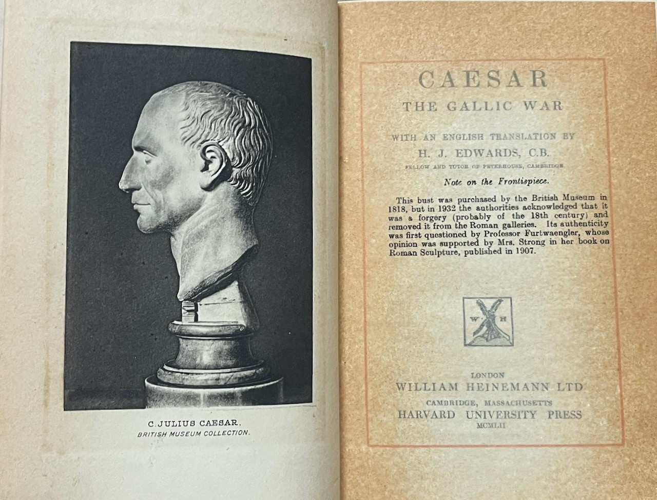 Caesar. Gallic & Alexandrian… Wars. Loeb Classical Library. 2 vols. HC 1952-57