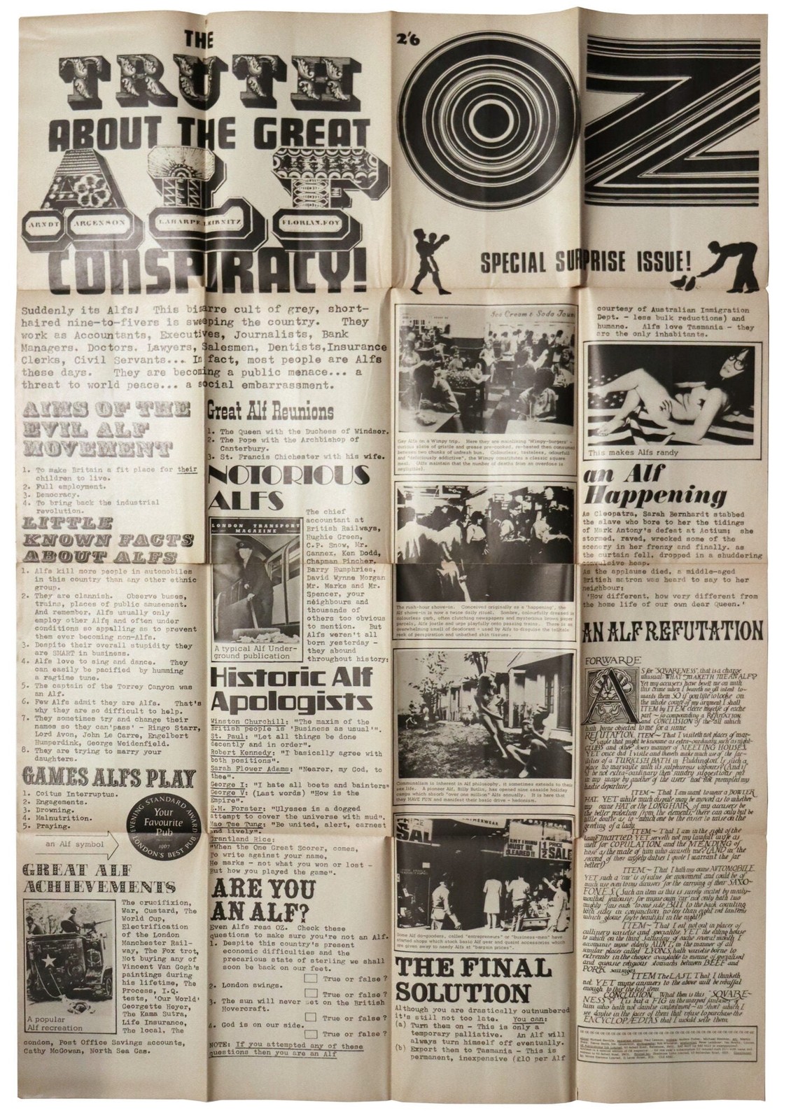 Oz Magazine No. 5 / Special Issue with Martin Sharp Flower Child Poster / 1967