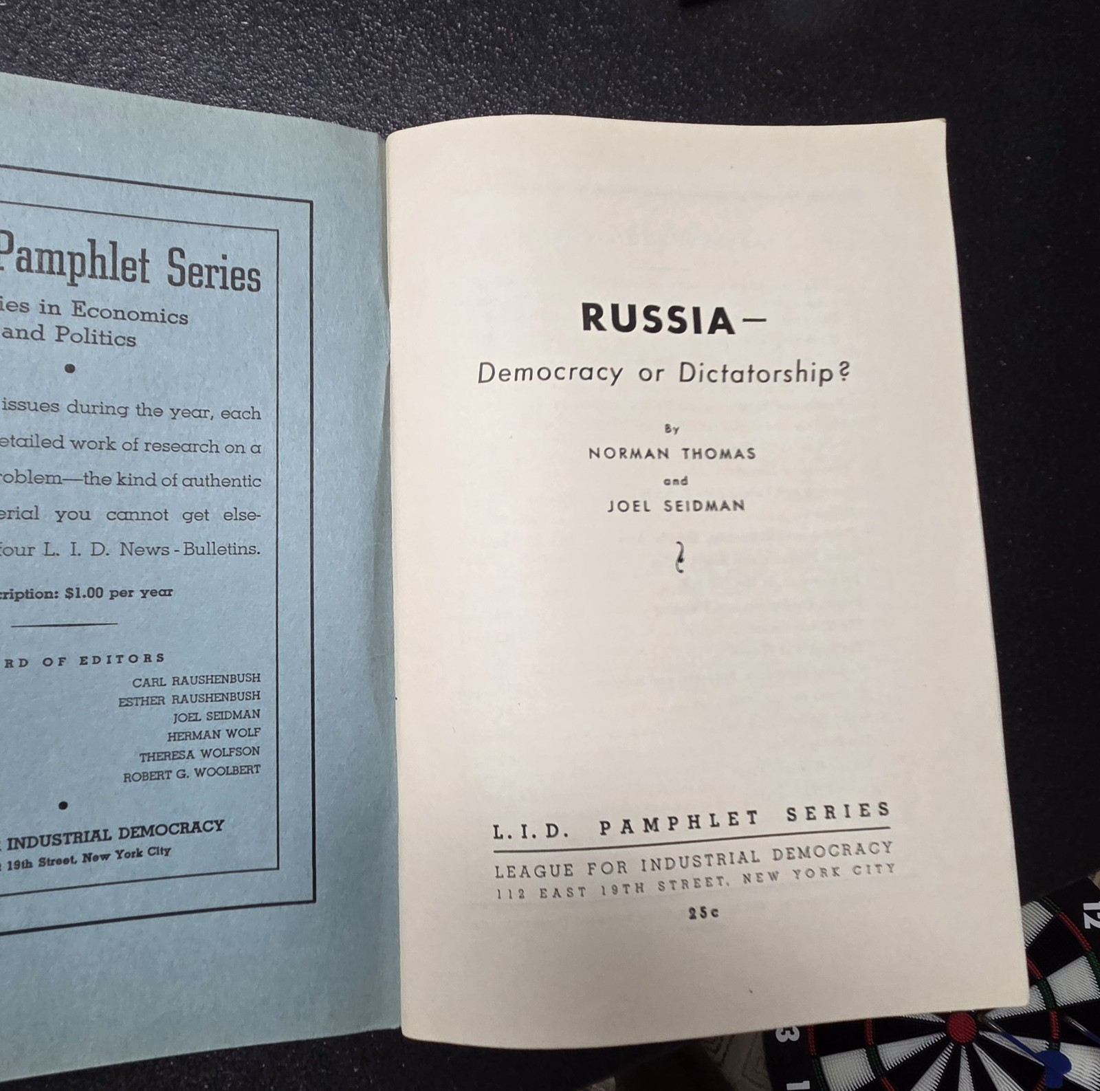 Book Russia- Democracy Or Dictatorship Pamphlet Series 1939