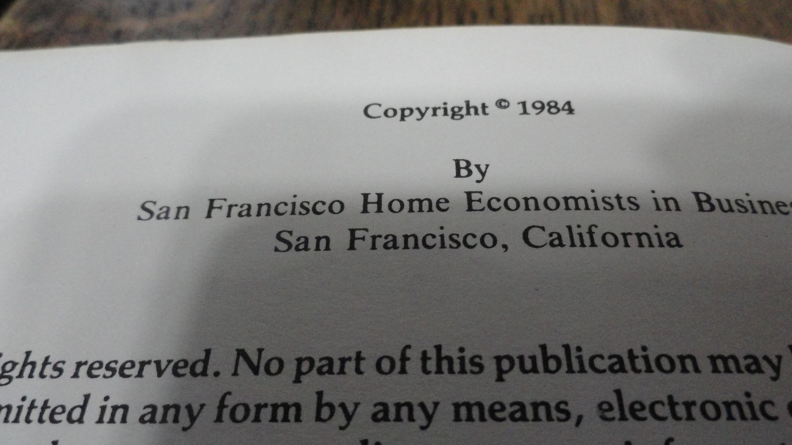 A Taste of California Cookbook San Francisco Home Economists 1984 Good Cond