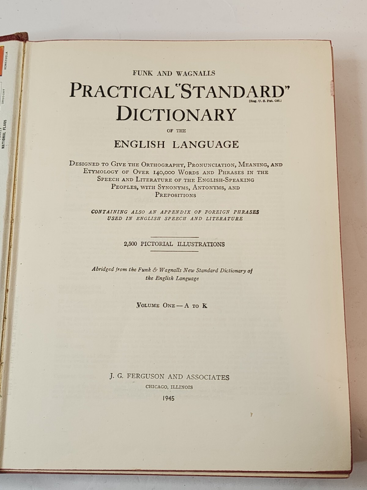 FUNK AND WAGNALLS PRACTICAL STANDARD DICTIONARY OF THE ENGLISH LANGUAGE SET 1945