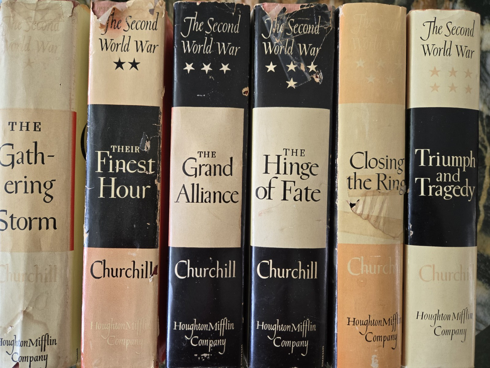 The Second World War by Winston Churchill, complete 6 Vol. hardcover set w/ DJ’s