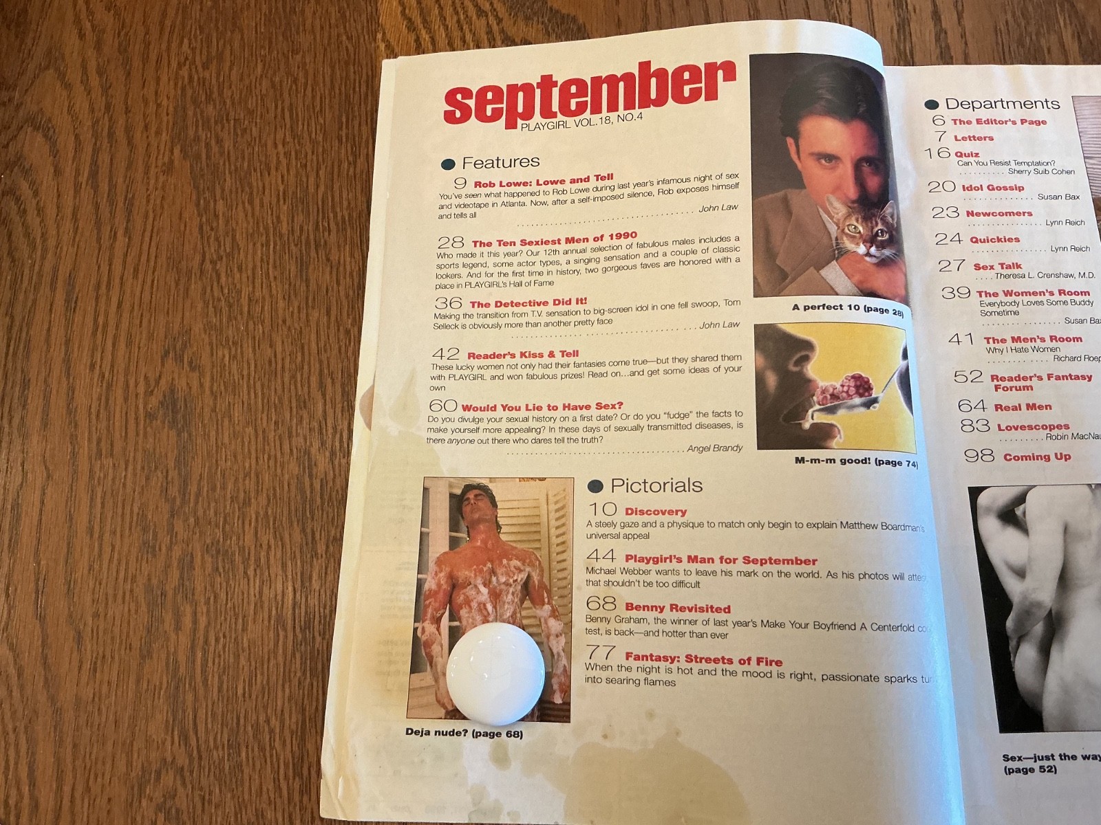 1990 September PLAYGIRL MAGAZINE Centerfold Intact