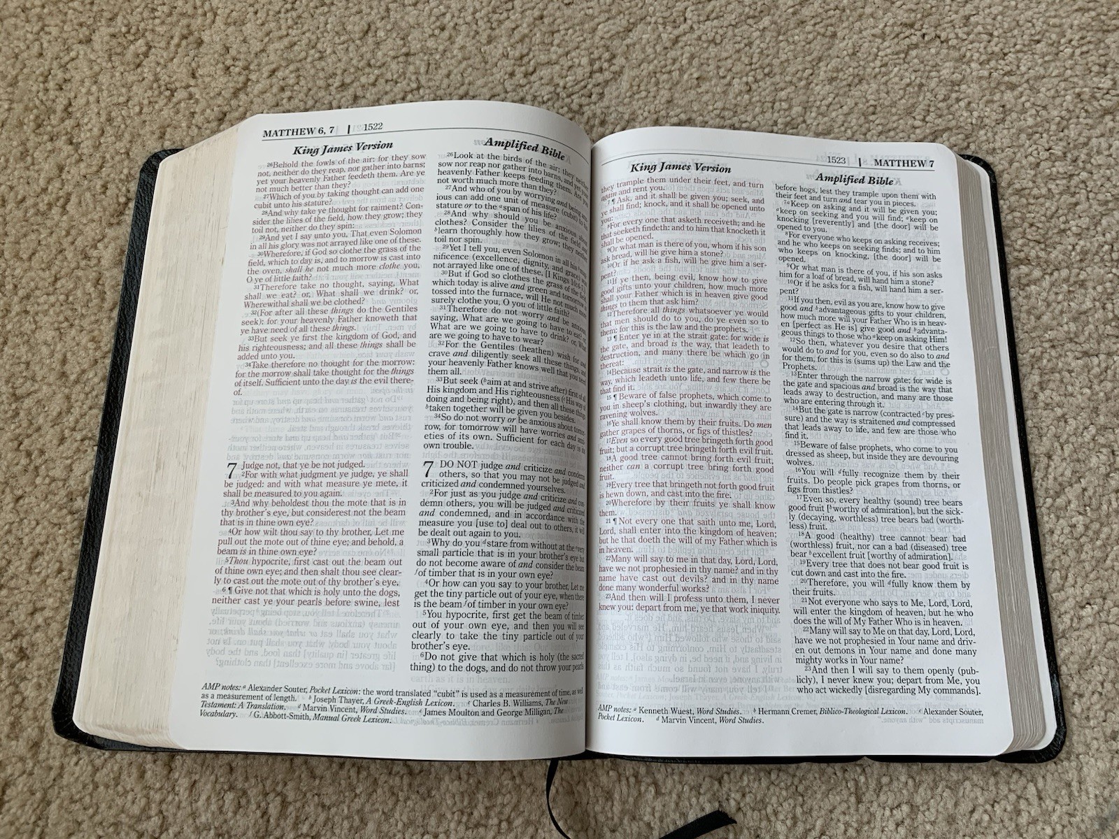 KJV and Amplified (AMPC) Side-by-Side Bible Large Print Bonded Leather Zondervan