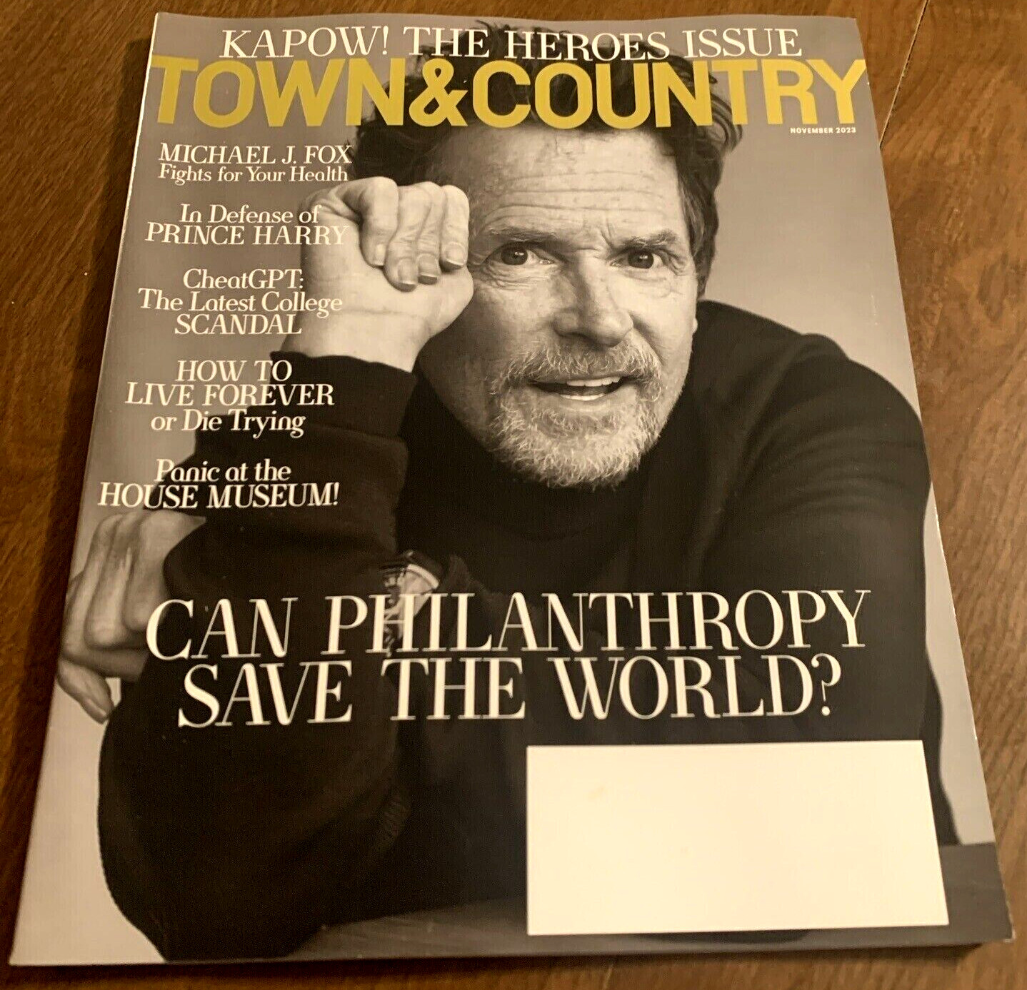 Town & Country Magazine November 2023 Michael J. Fox Heroes Issue 138 PAGES