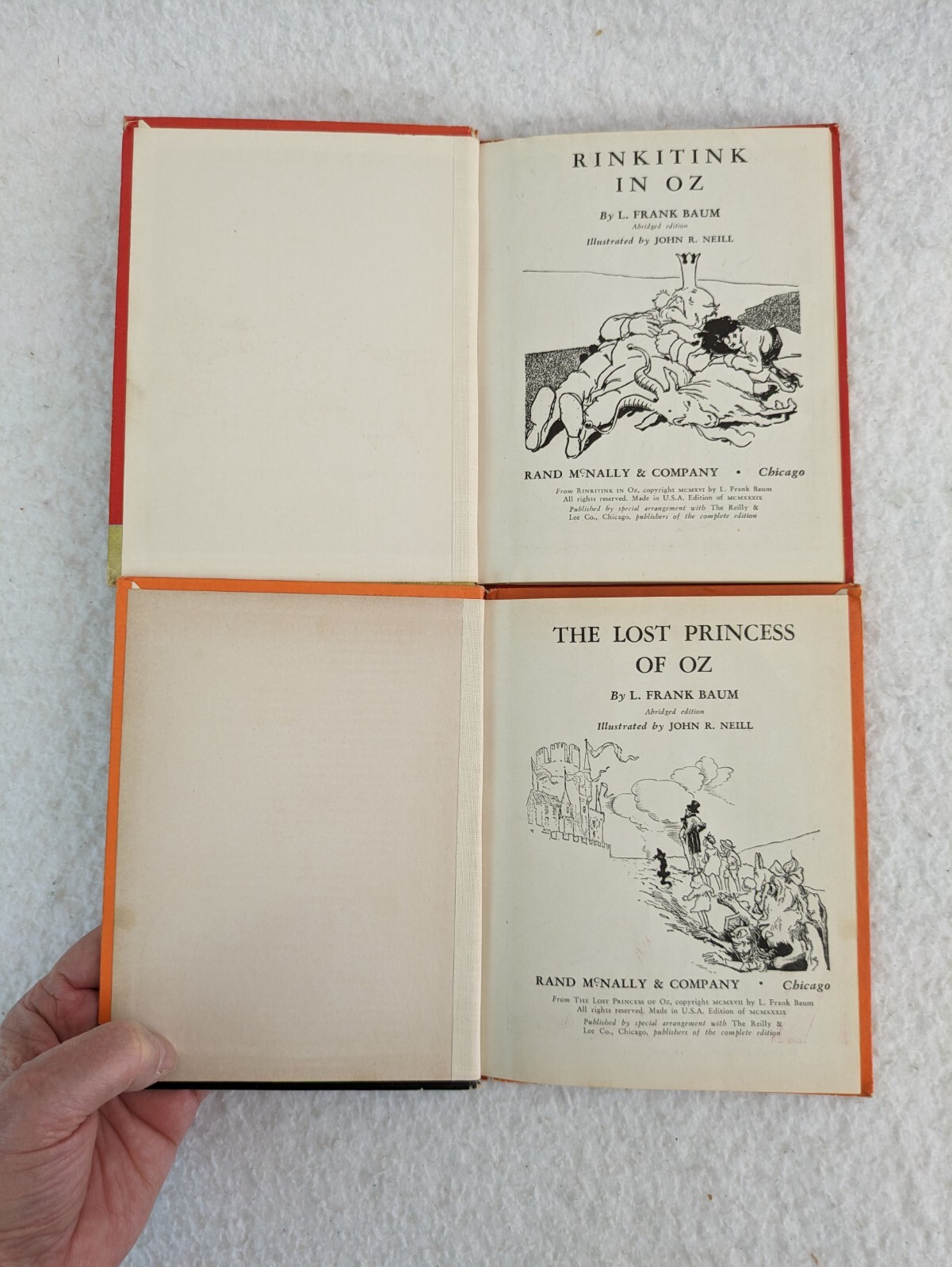 Lot of 5 WIZARD OF OZ JUNIOR EDITIONS L. Frank Baum Rand McNally 1939