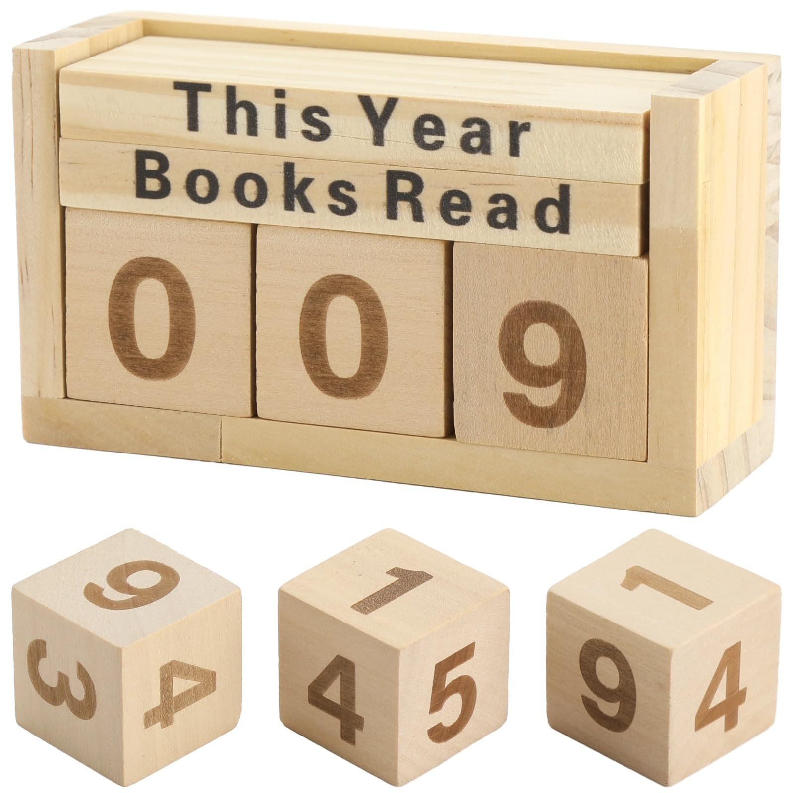 Wood Books Read Counter Decoration, 4.3 x 2.8 x 2.0 in Adjustable Reusable Bo…
