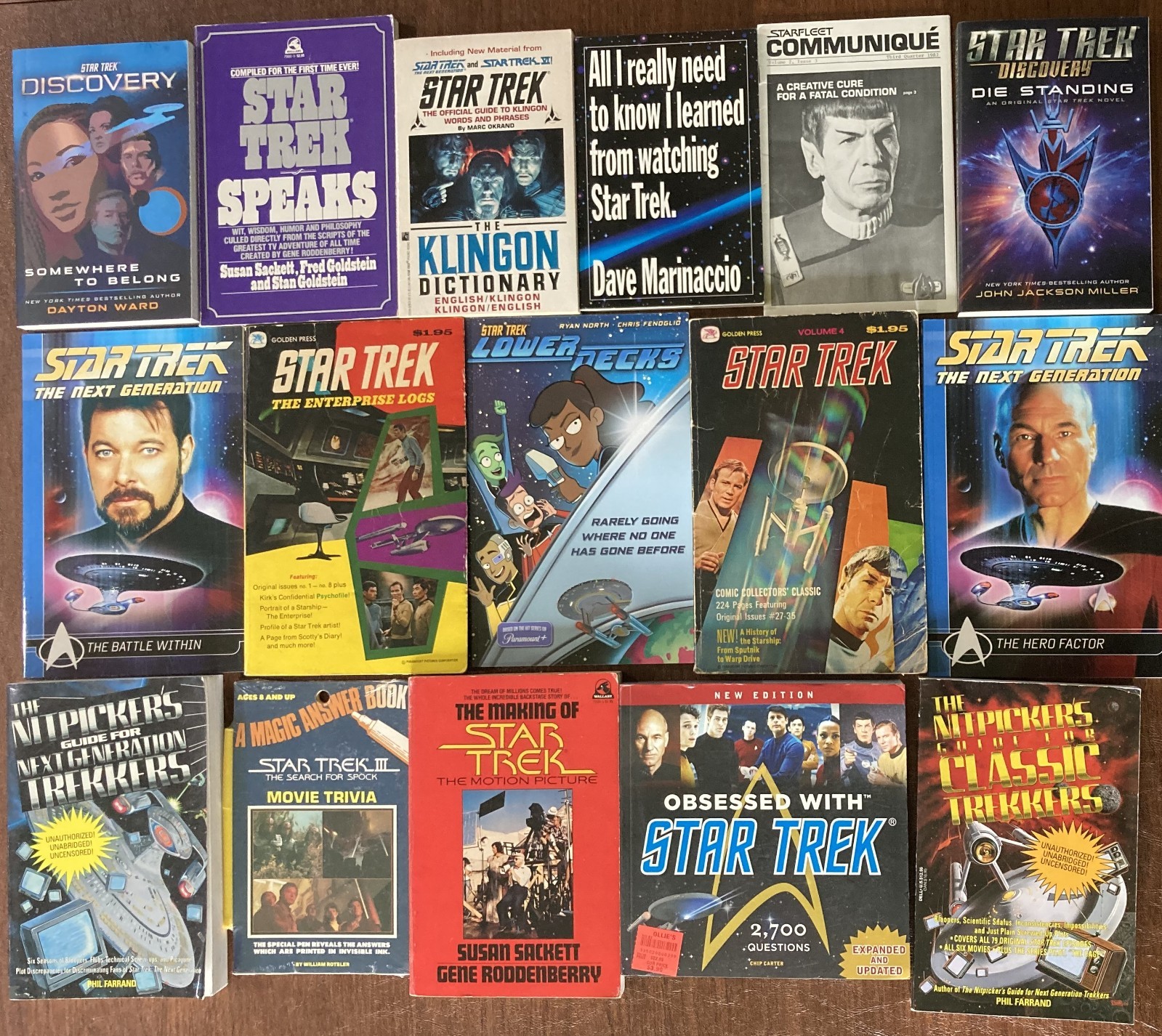 Star Trek Trade Paperbacks – CHOICE Novels, Manuals, Antholog, Starfeet Academy
