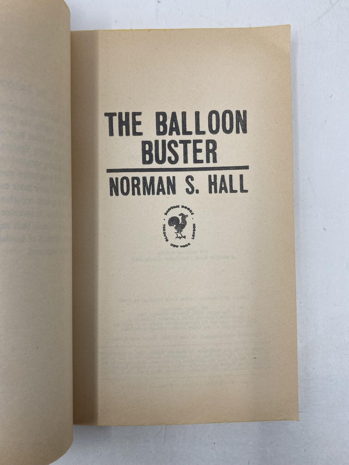 The Balloon Buster by Norman S Hall First 1st Edition VG PB 1966