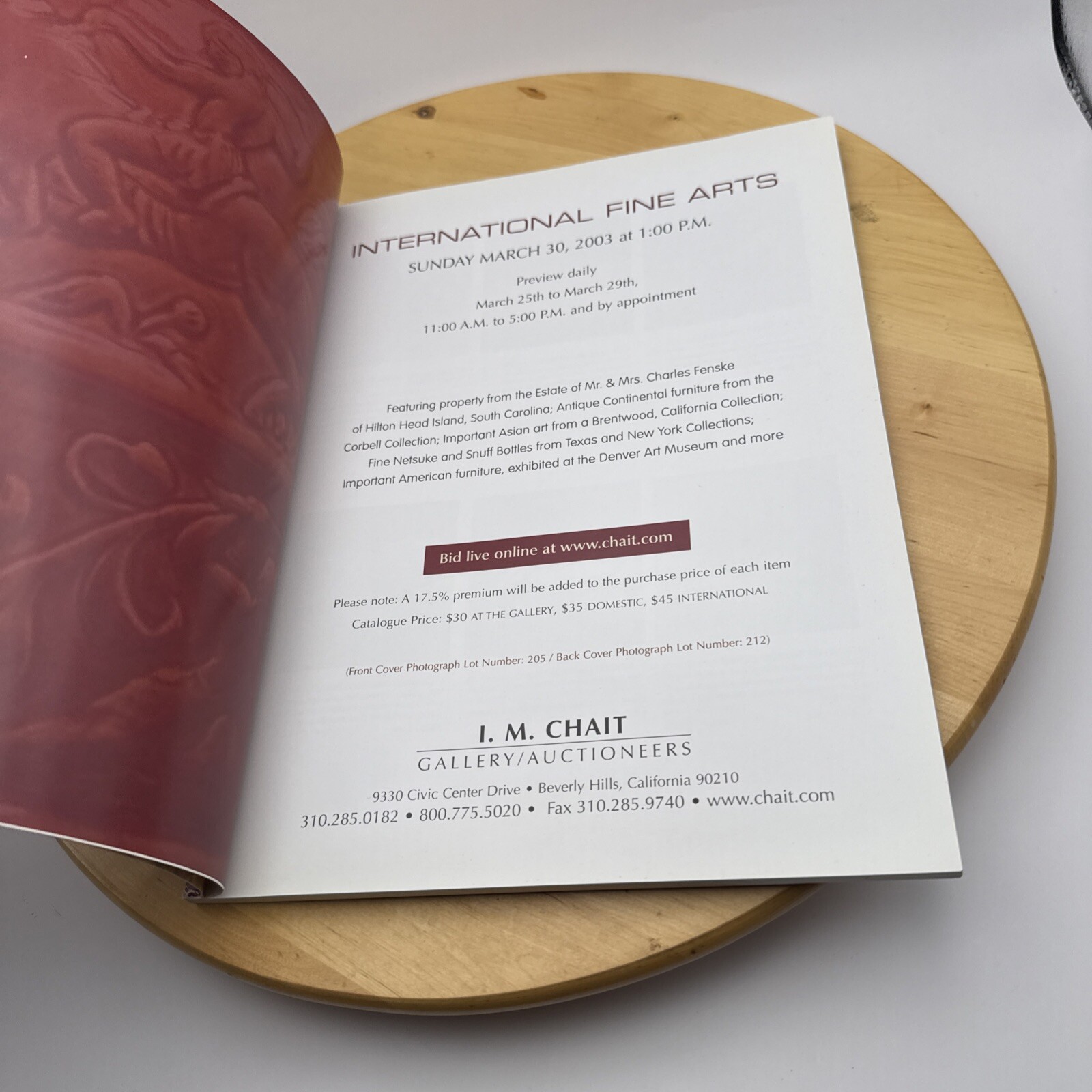 IM Chait Beverly Hills Fine Arts Auction Catalog 2003 Illustrated