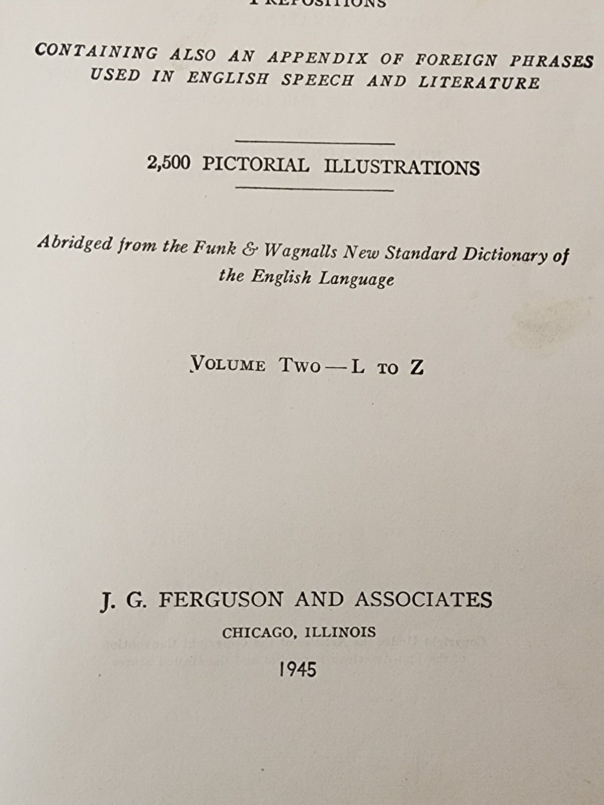 FUNK AND WAGNALLS PRACTICAL STANDARD DICTIONARY OF THE ENGLISH LANGUAGE SET 1945