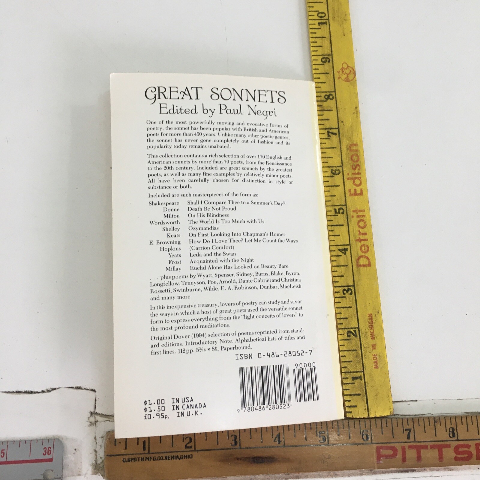 Great Sonnets – Paul Negri (Paperback, 1994)