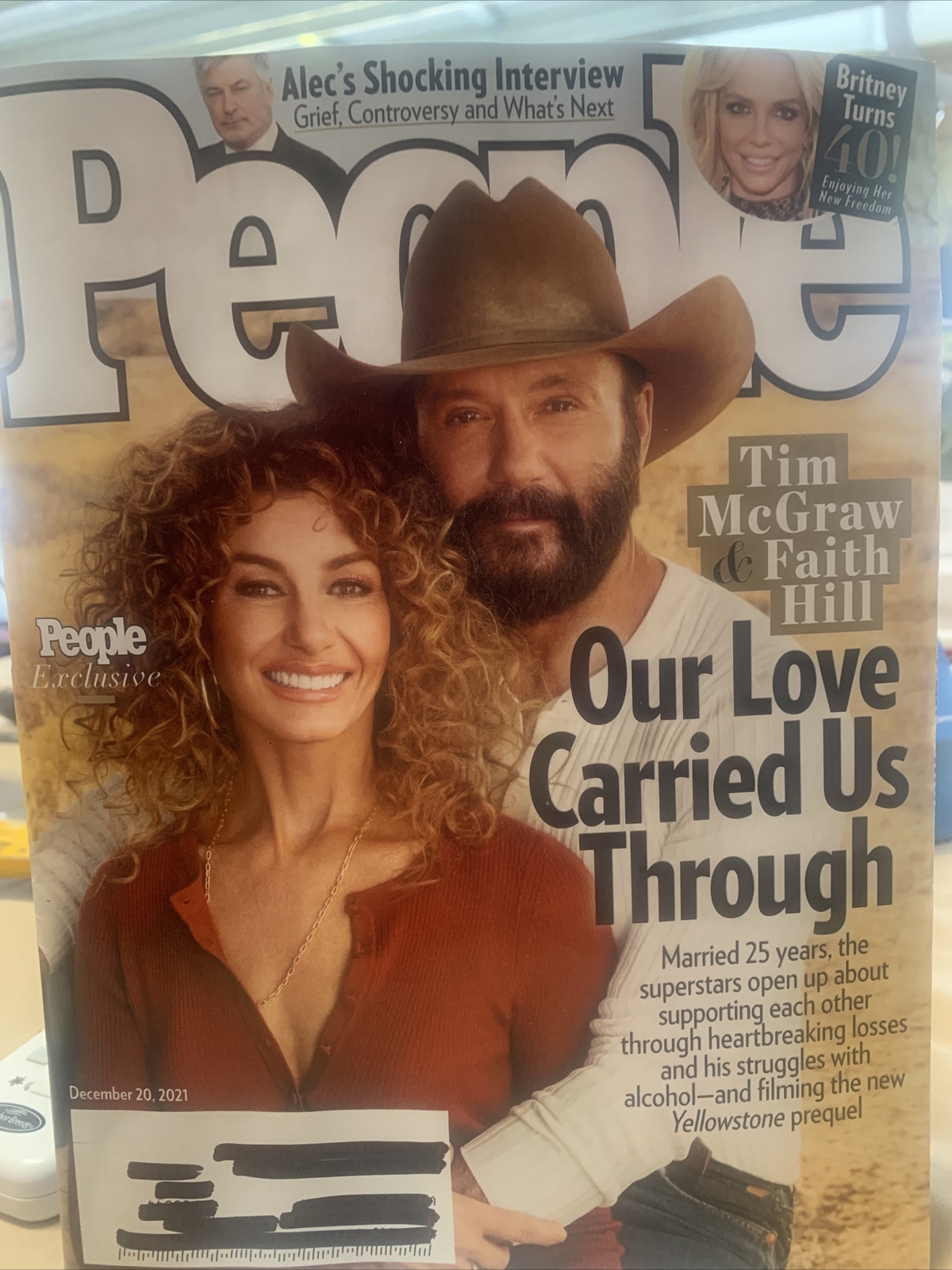 PEOPLE MAGAZINE December 20 2021 FAITH HILL TIM MCGRAW COVER BRITNEY SPEARS NEW