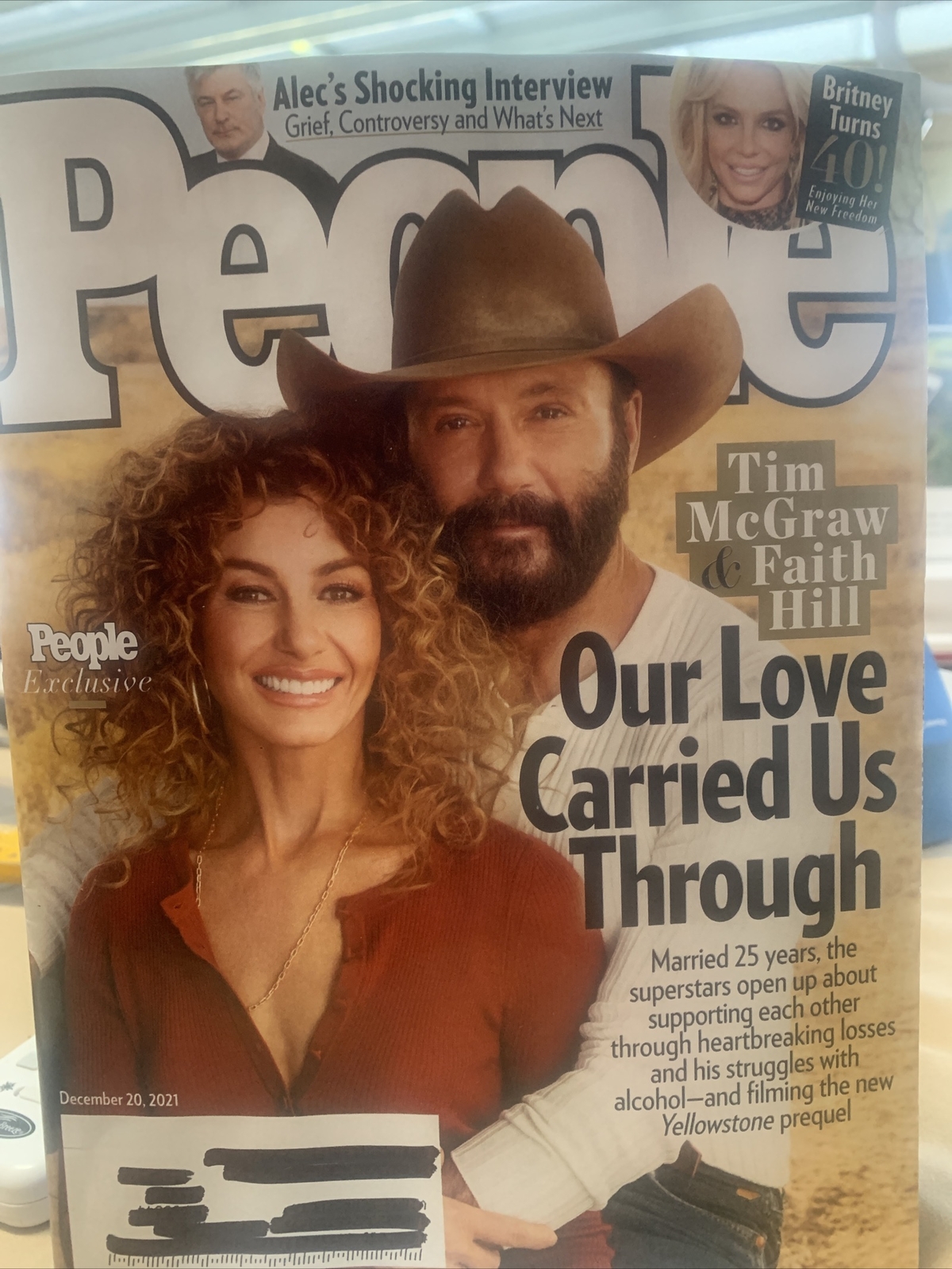 PEOPLE MAGAZINE December 20 2021 FAITH HILL TIM MCGRAW COVER BRITNEY SPEARS NEW