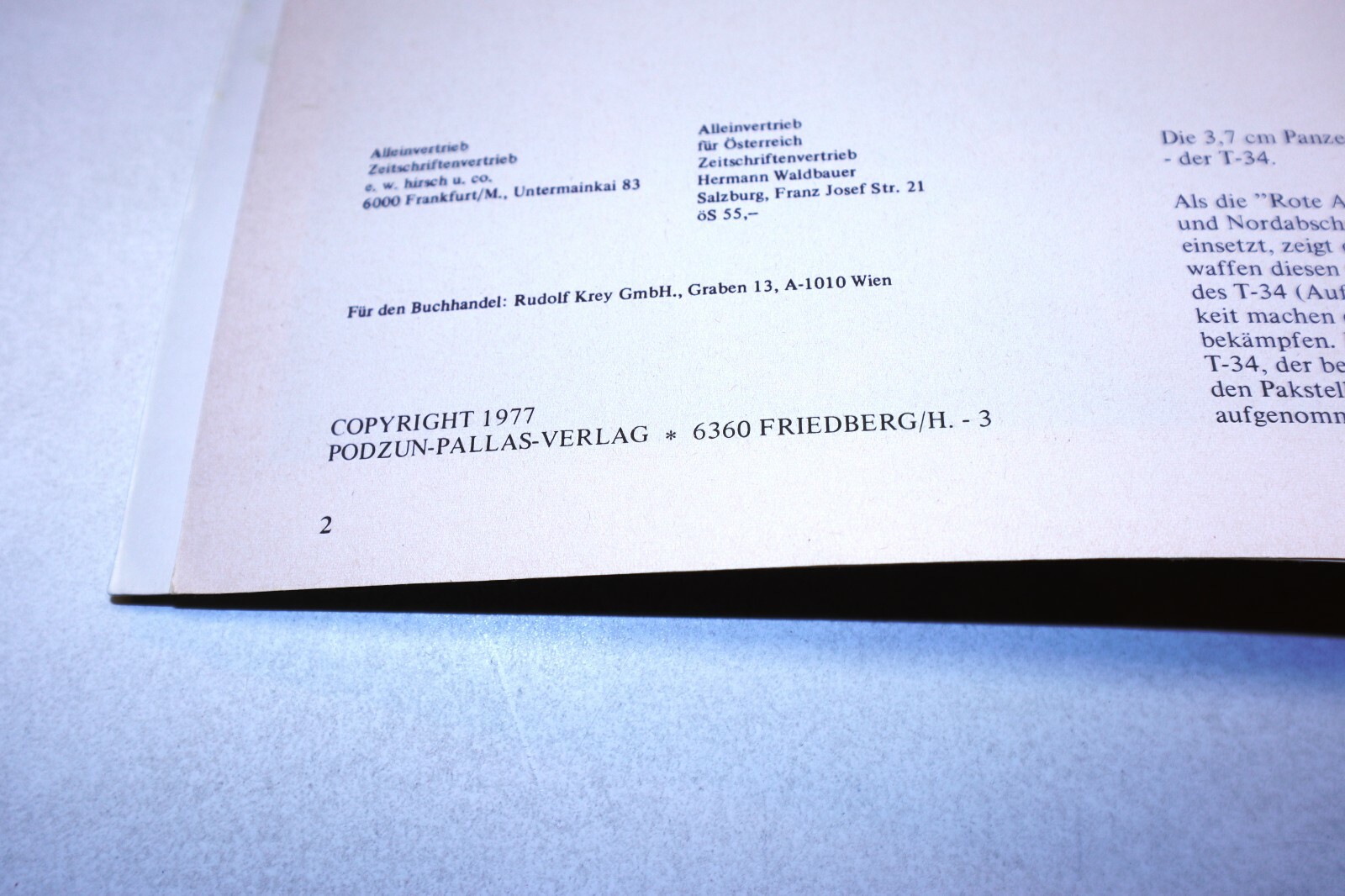 Podzun-Pallas Verlag, 3,3cm Panzerabwehrkanone Band 29 Mit Poster 1977 (German)