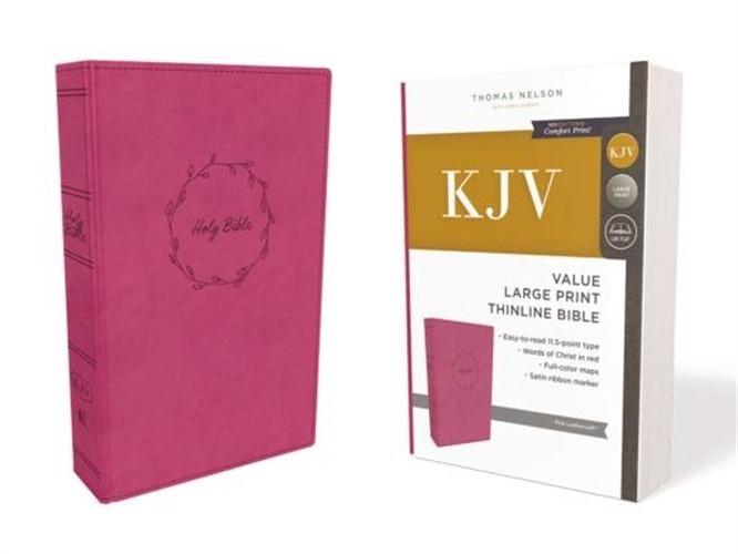 Kjv, Value Thinline Bible, Large Print, Leathersoft, Pink, Red Letter Edition, C