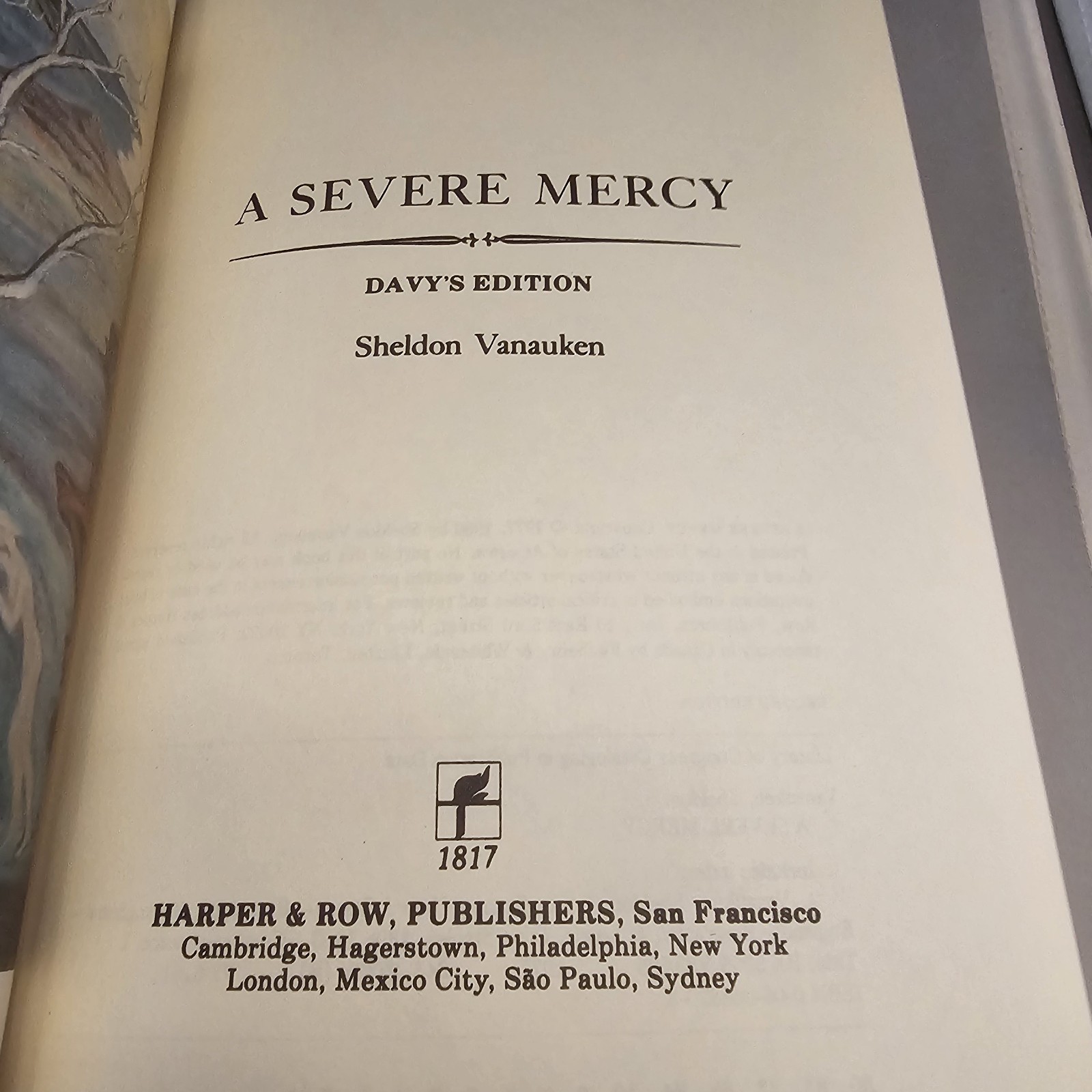 A Severe Mercy: Davy’s Edition Second Edition HC 2nd Ed Sheldon Vanauken 1977