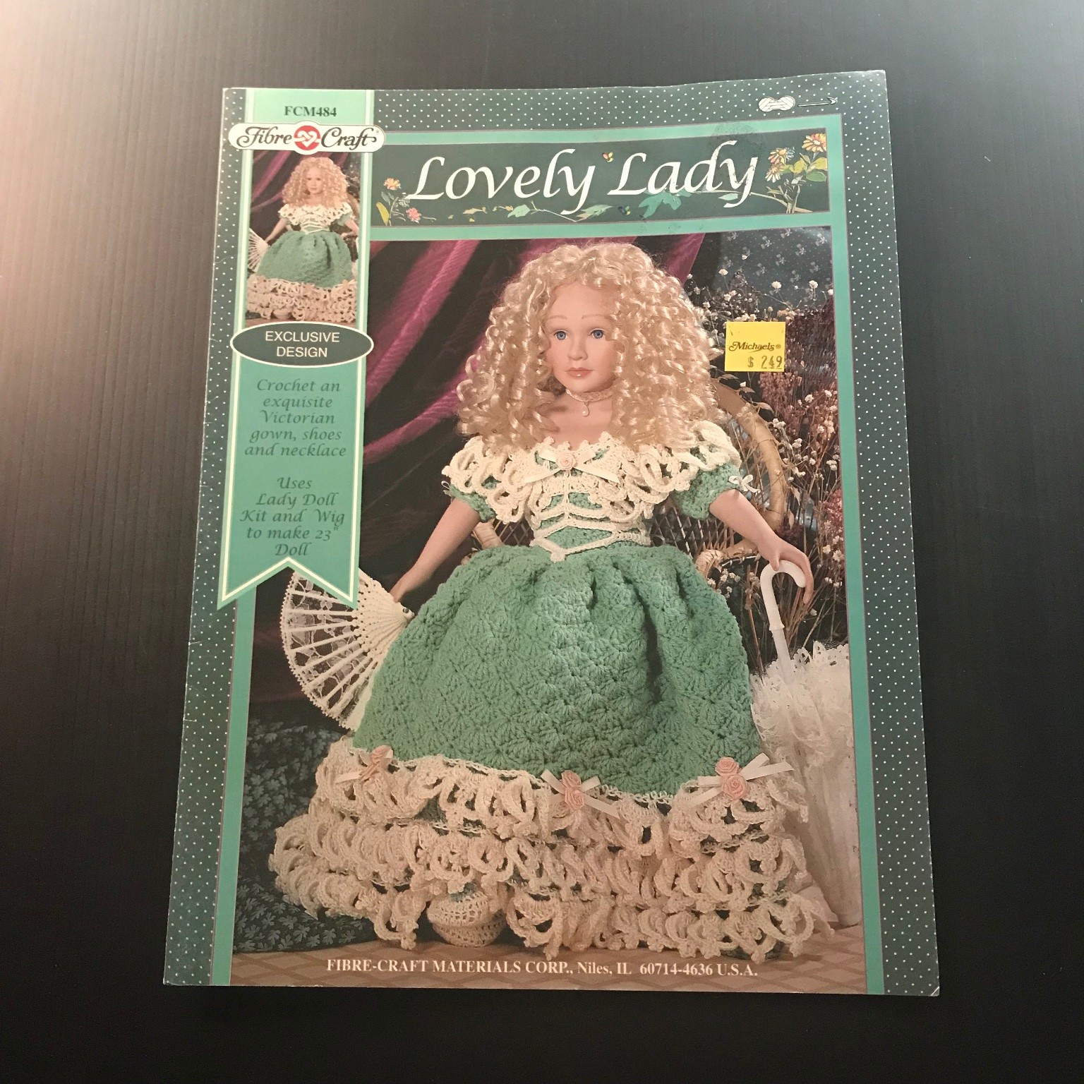 Lovely Lady Fibre-Craft FCM484 Crochet Pattern Victorian Gown Doll