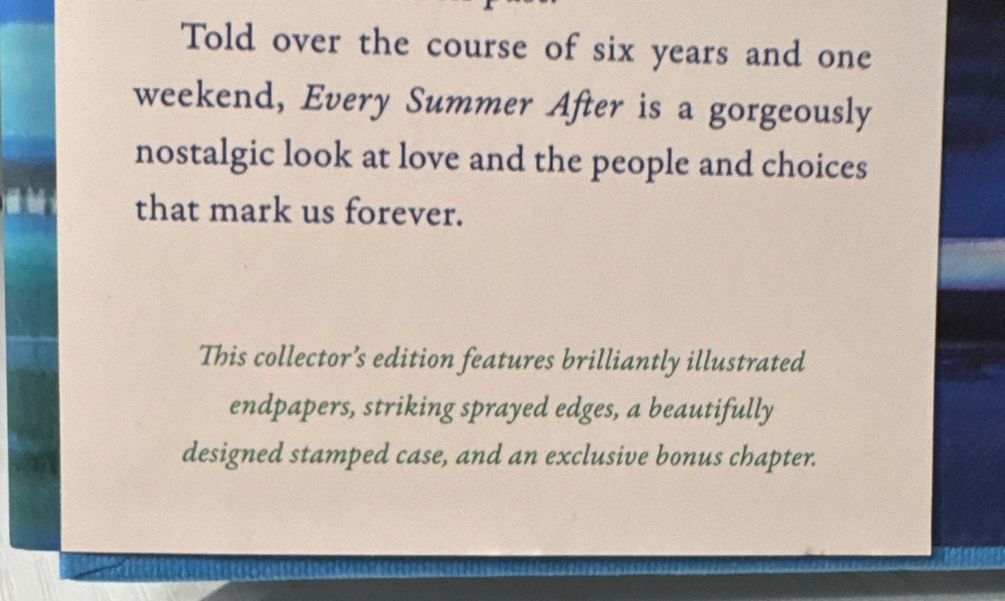 Every Summer After by Carley Fortune Deluxe Collector’s Edition Hardcover
